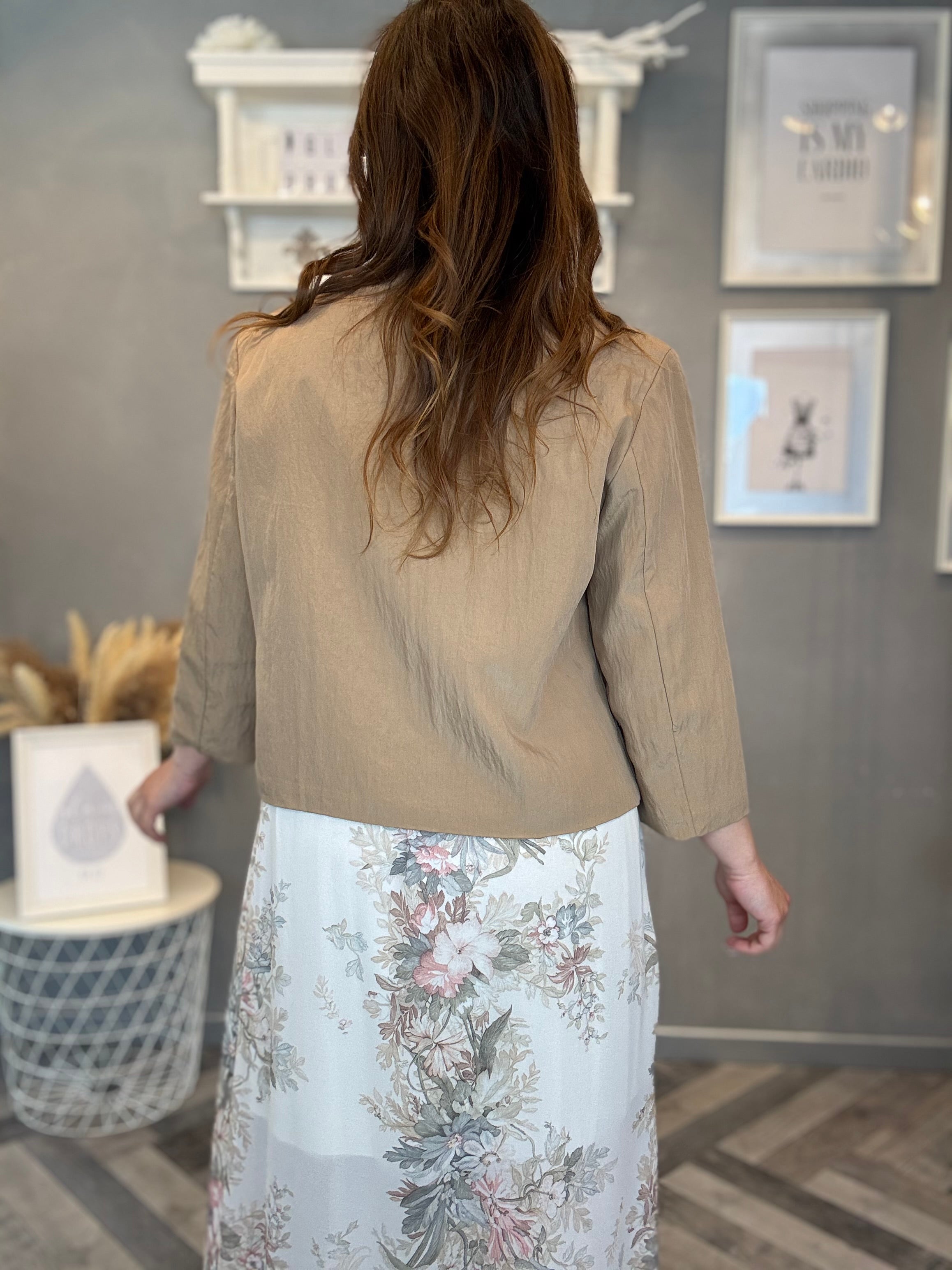 Giacca collo incrociato beige
