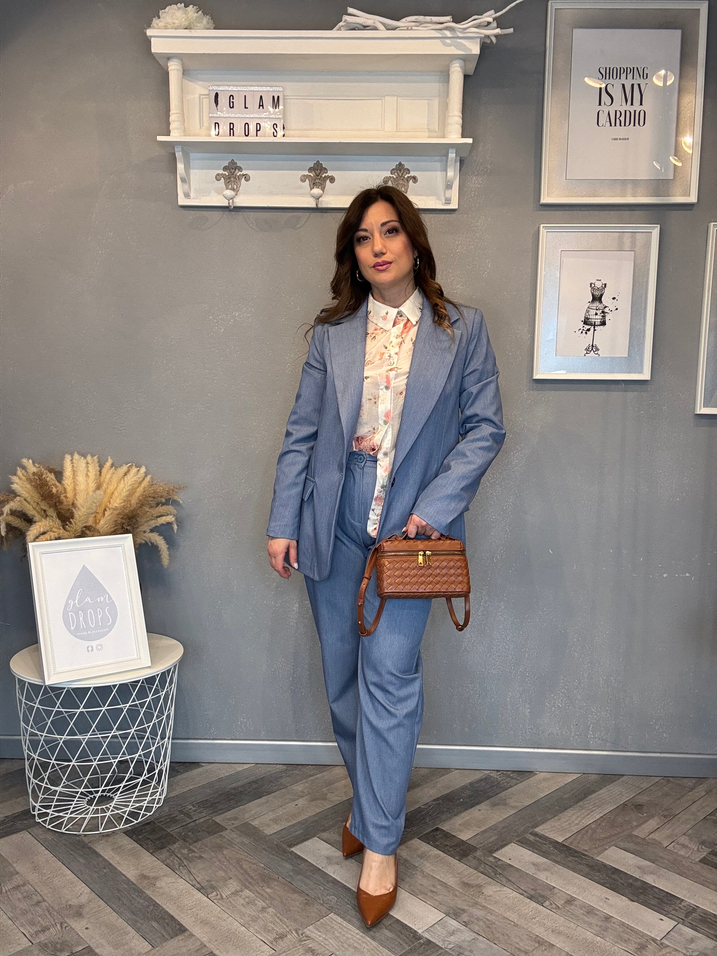 Pantalone gamba dritta denim chic