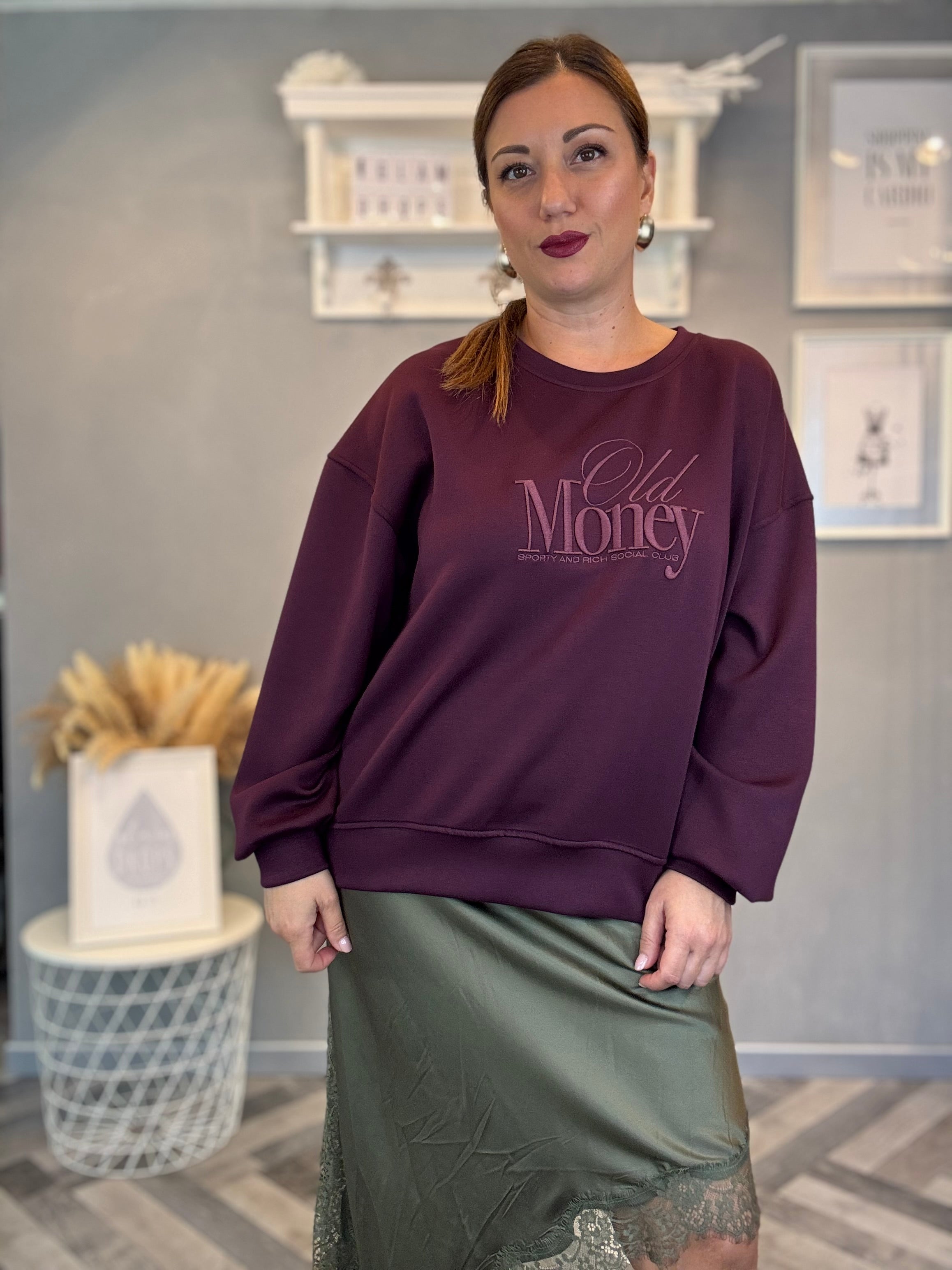 Lumina felpa Old Money Borgogna