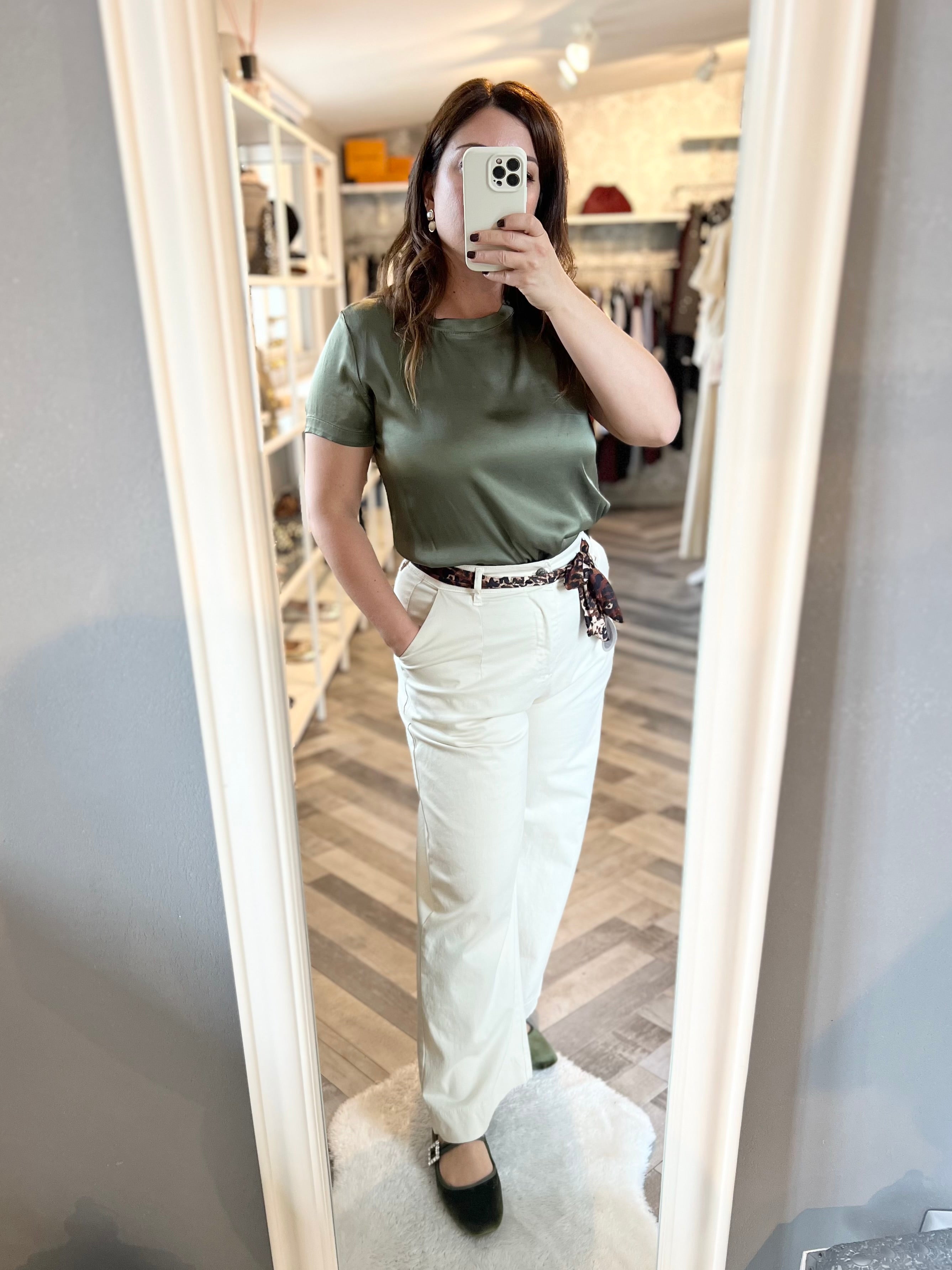 Pantalone palazzo con fusciacca leopardata