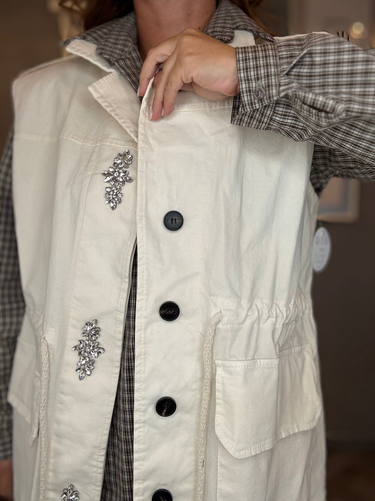 Gilet Cabochon burro