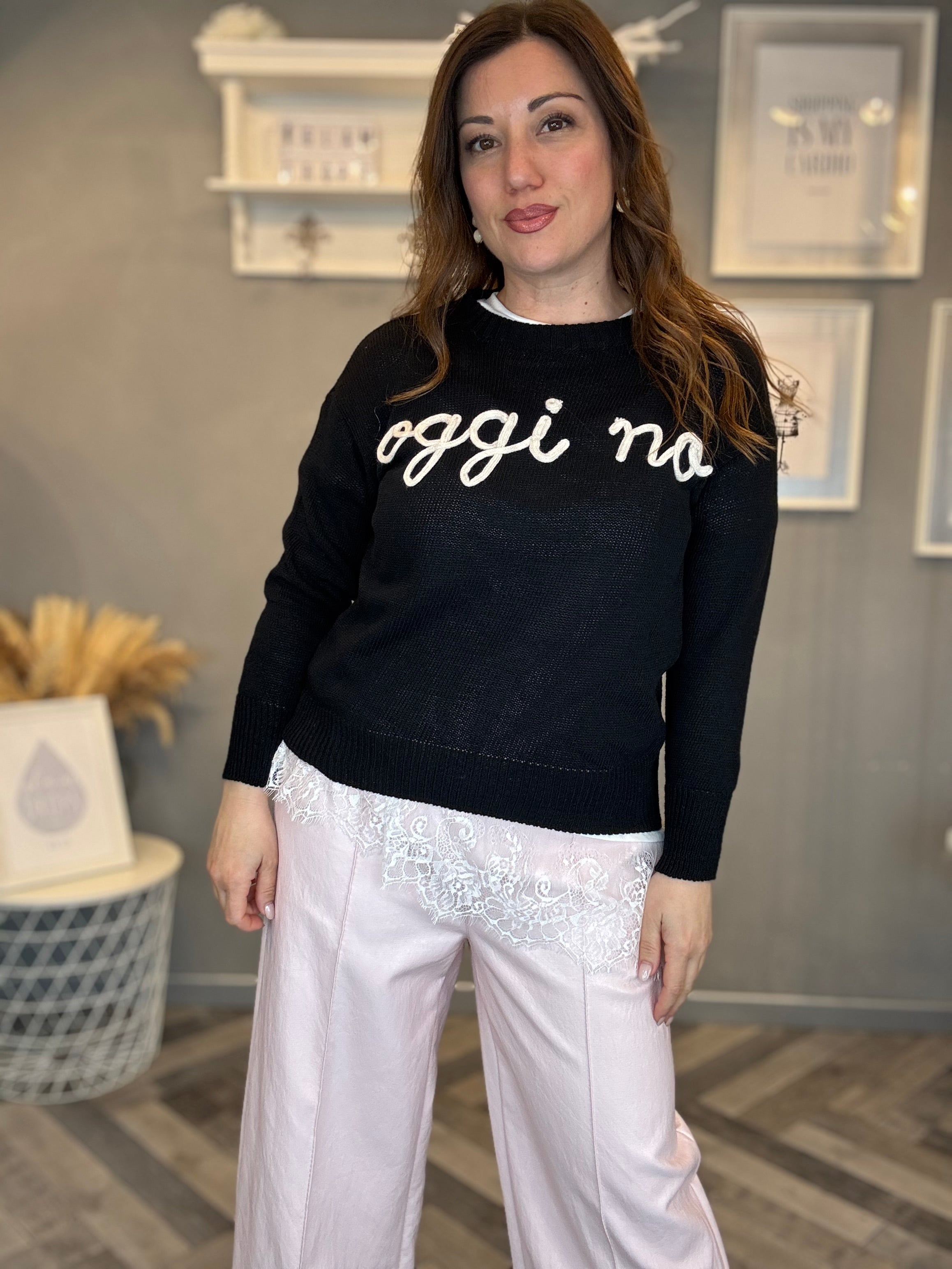 Maglioncino Oggi no nero