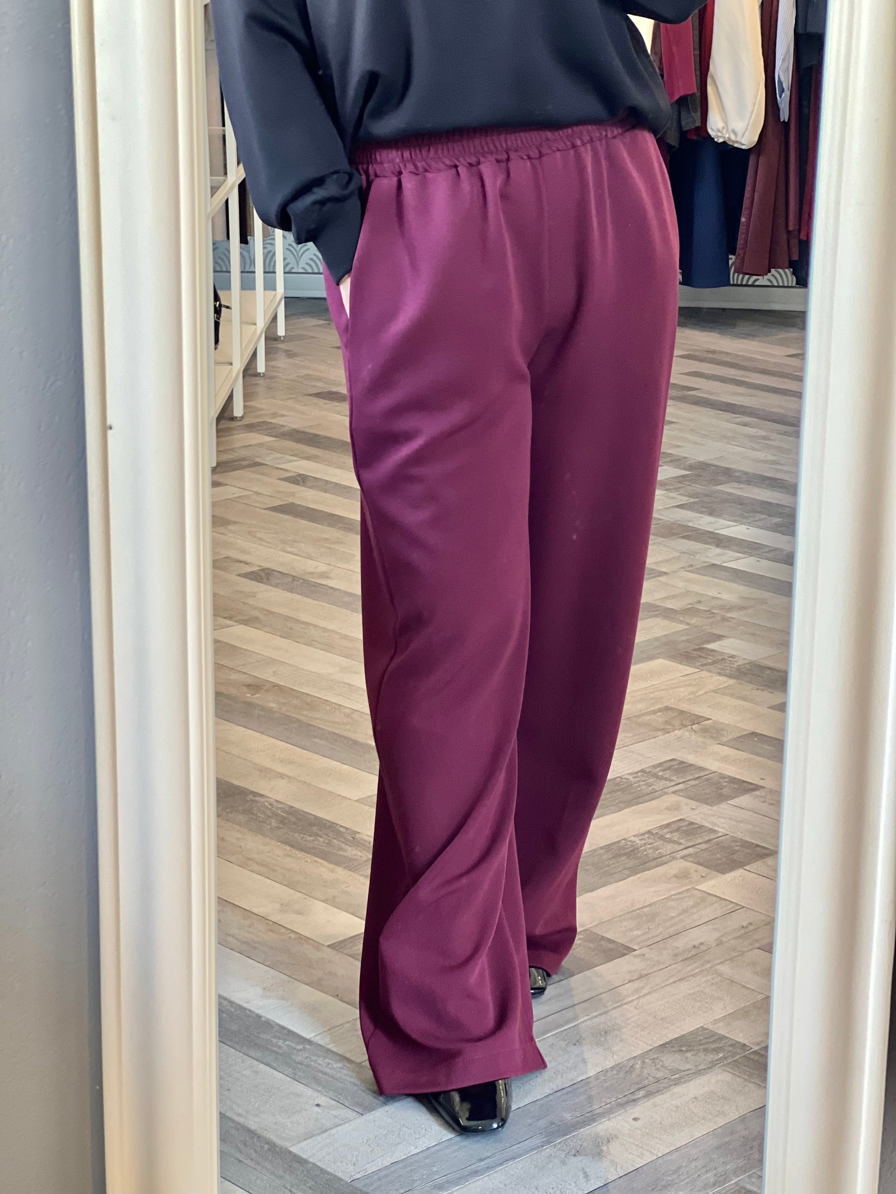 Lumina pantalone palazzo con elastico in vita