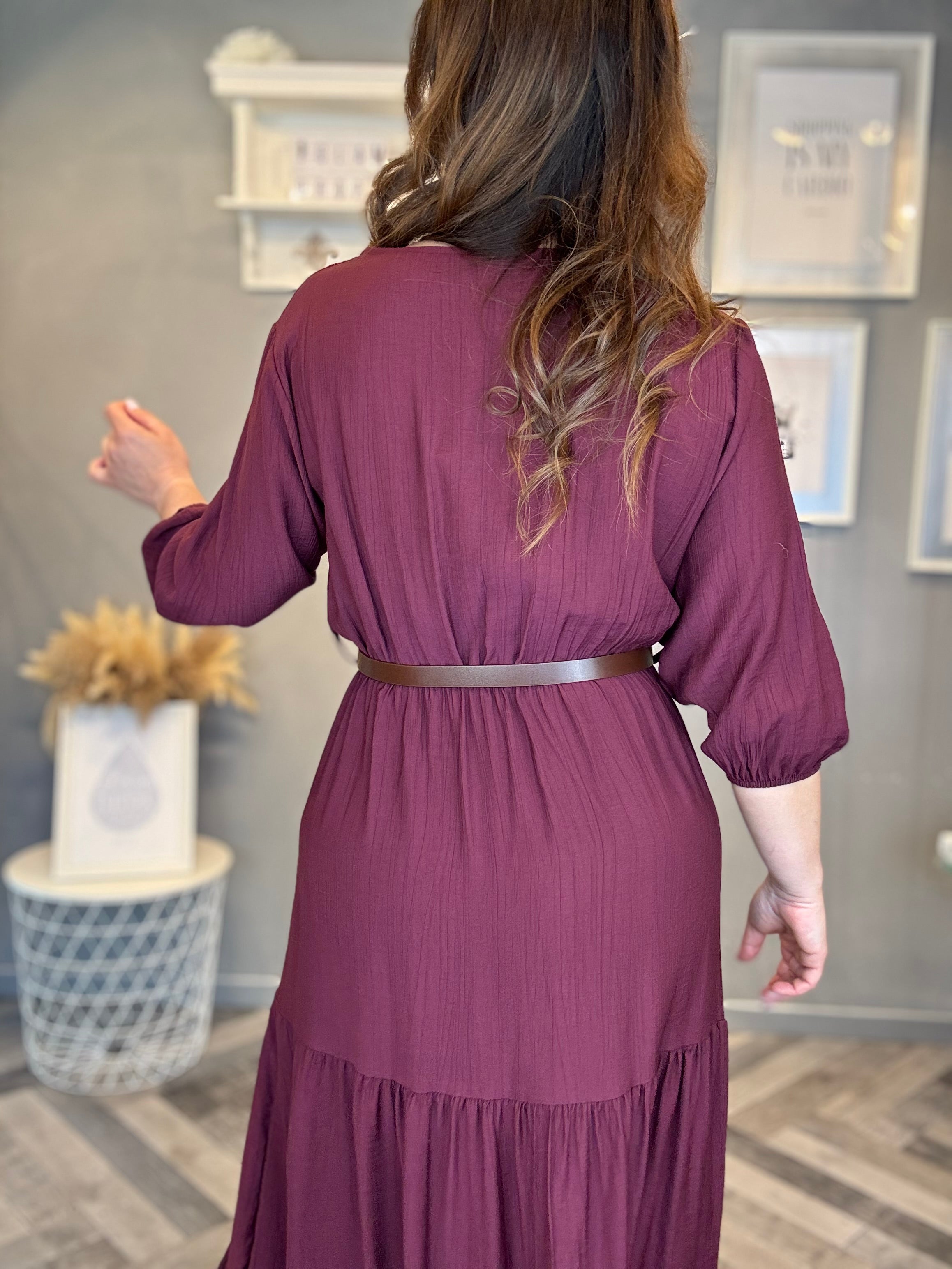 Abito Midi incrocio Soft Borgogna