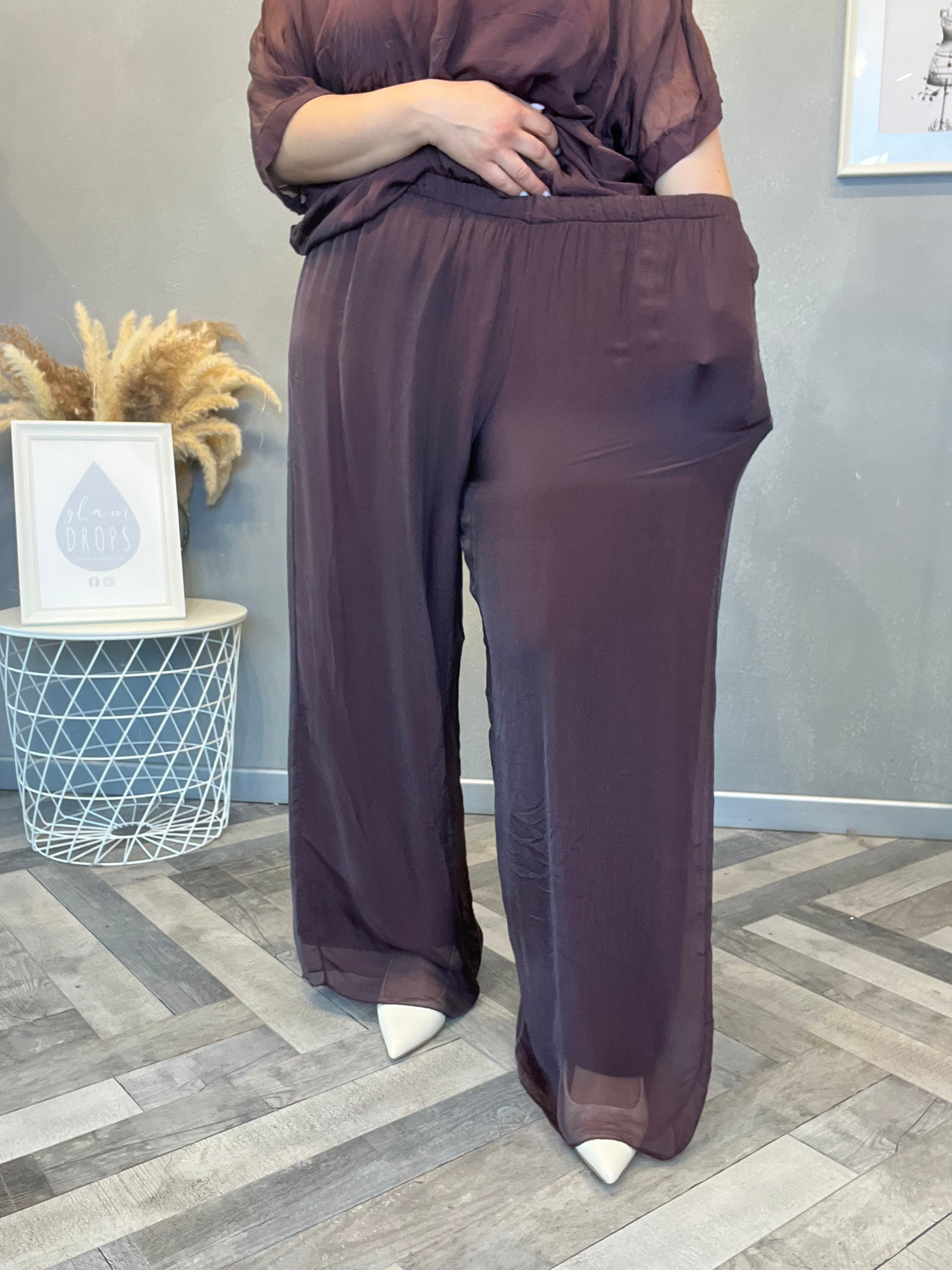 Coordinato satin vinaccia