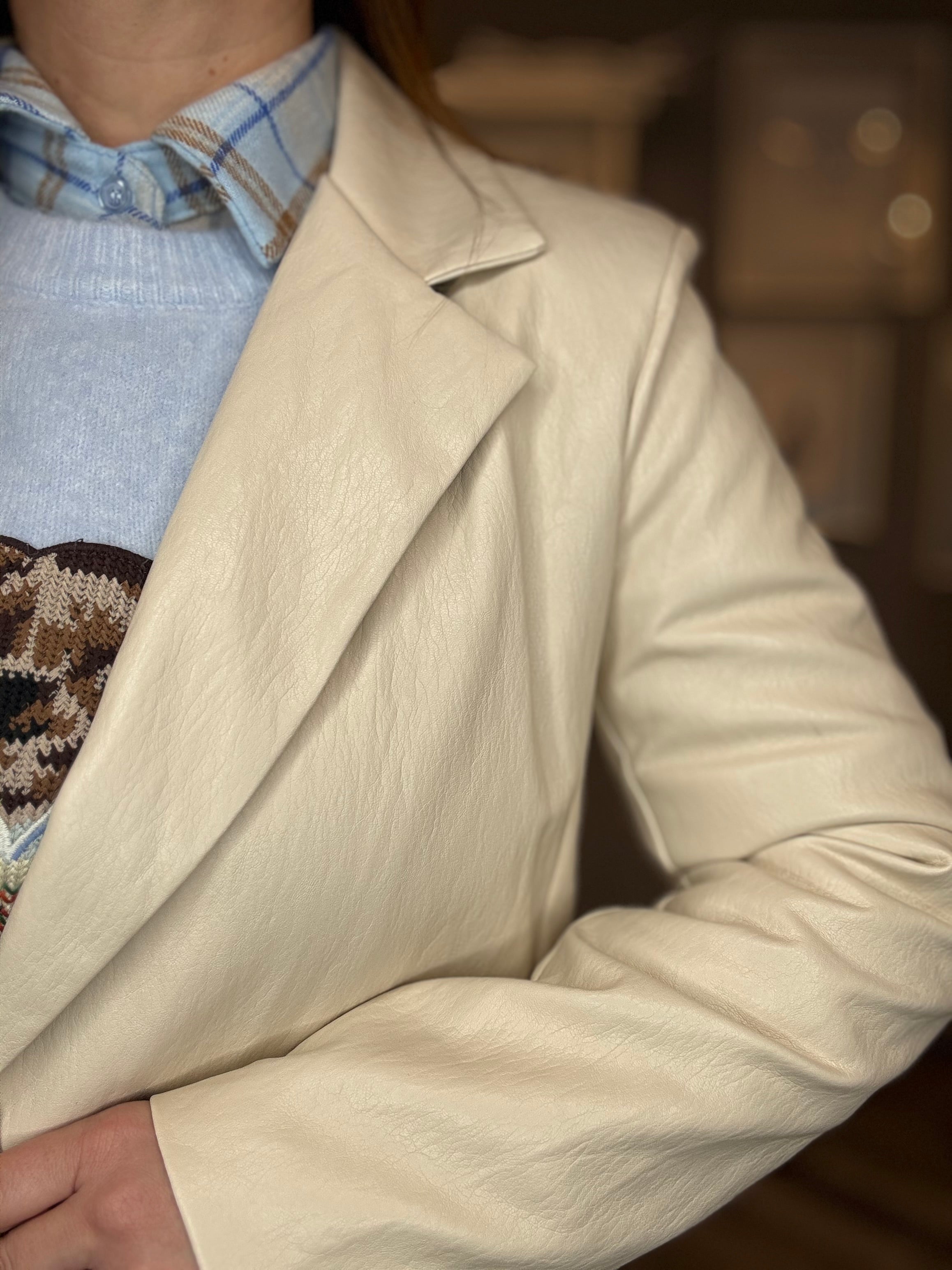 Blazer ecopelle burro