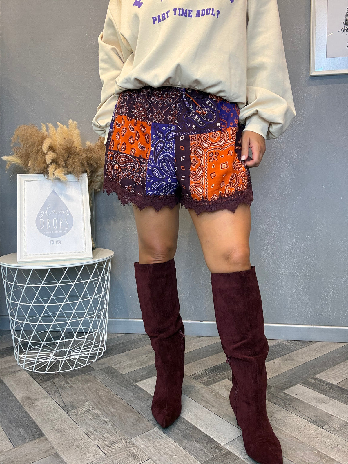 Lumina shorts bandana bordeaux