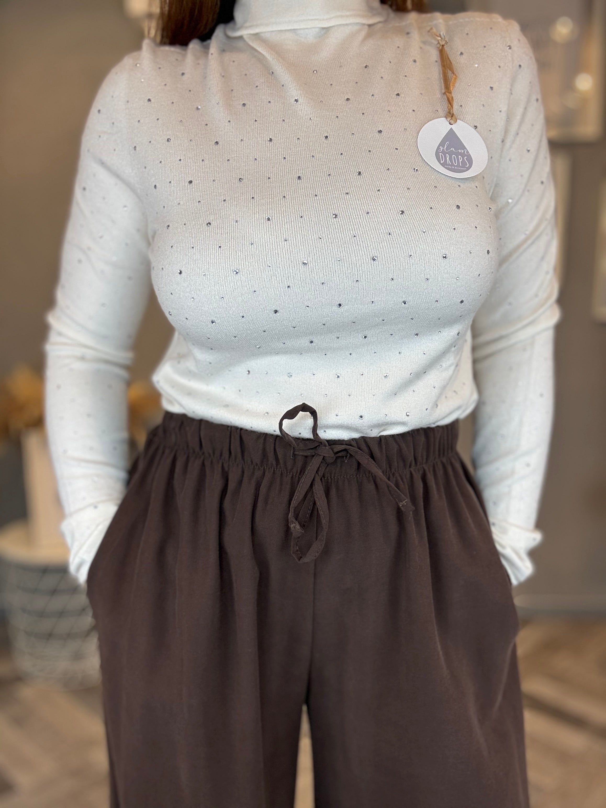 Pantalone fluido cioccolato