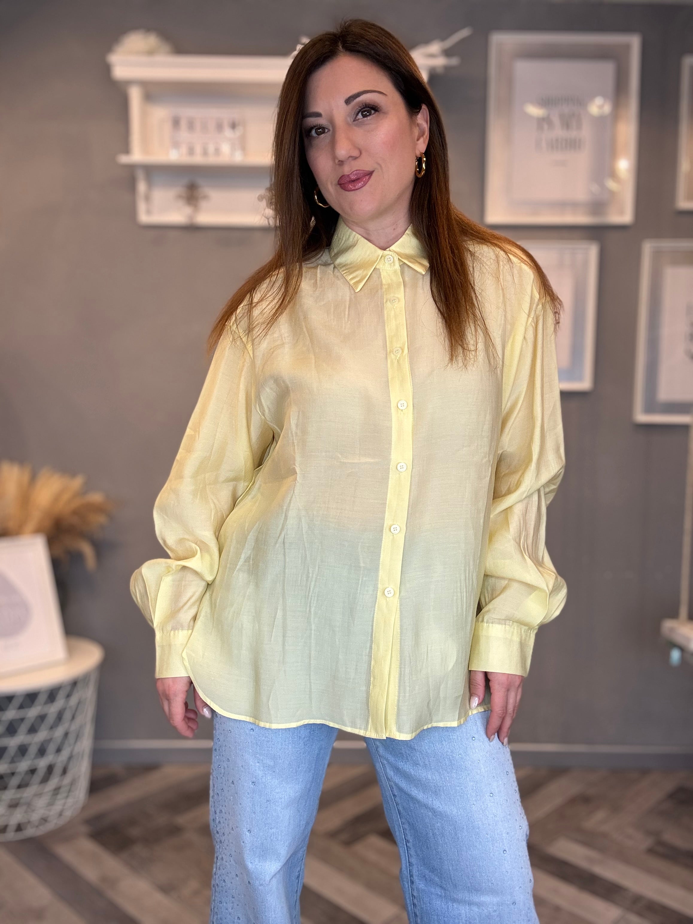 Camicia soft giallo pastello
