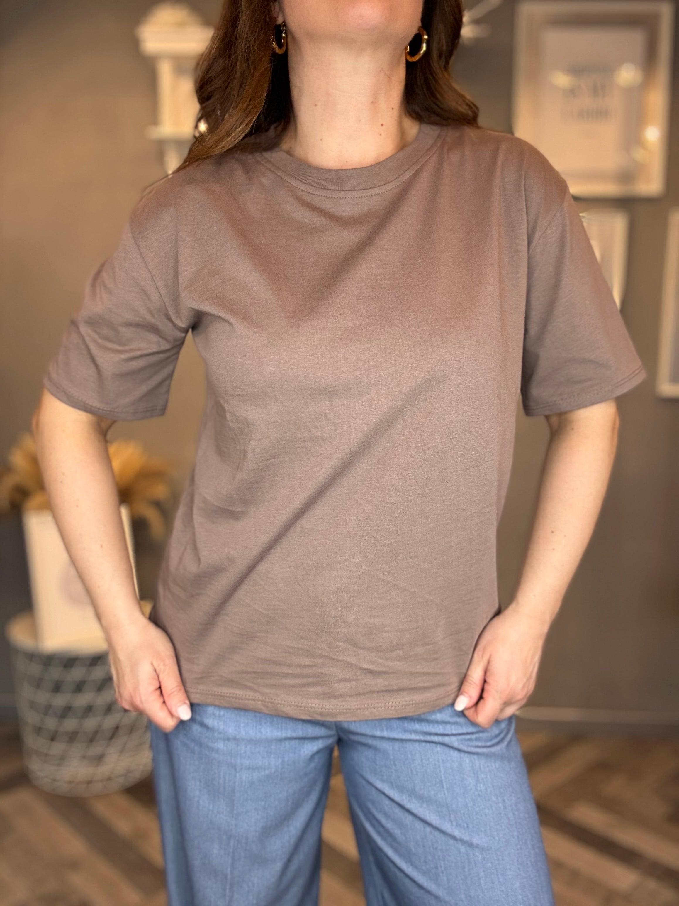 T-shirt soft basic tortora