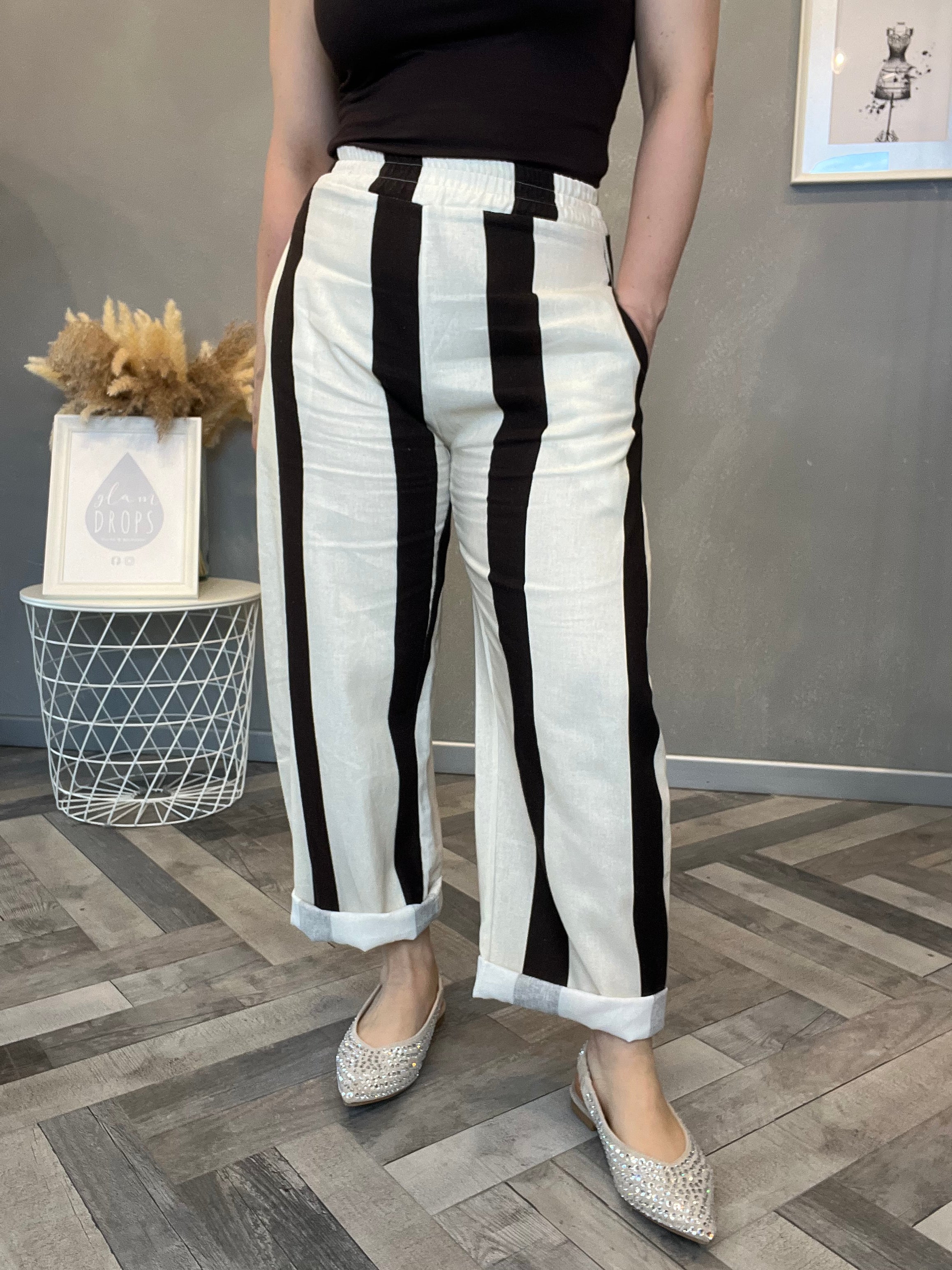 Pantalone burro bande moro