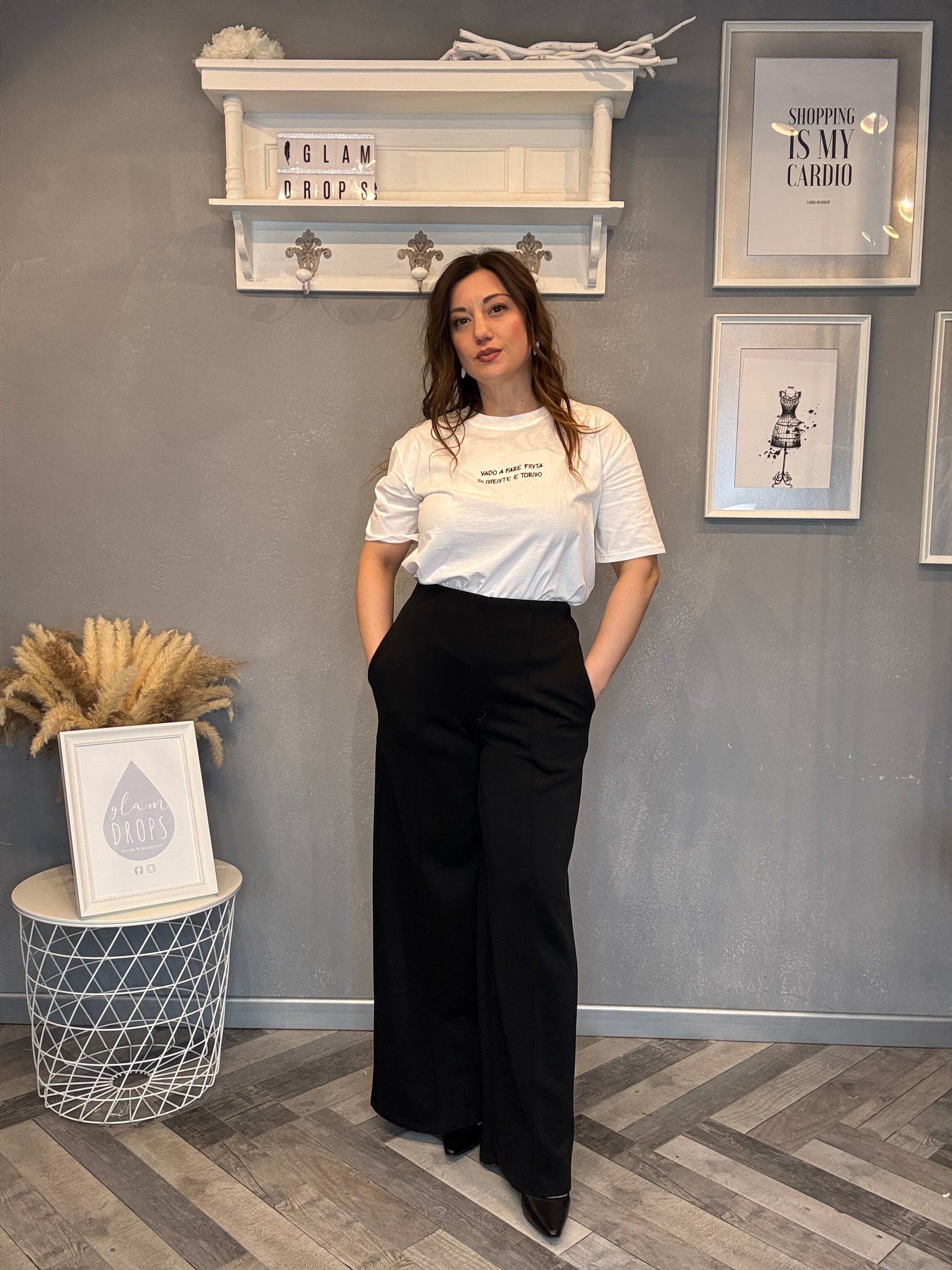 Pantalone palazzo punto Milano nero