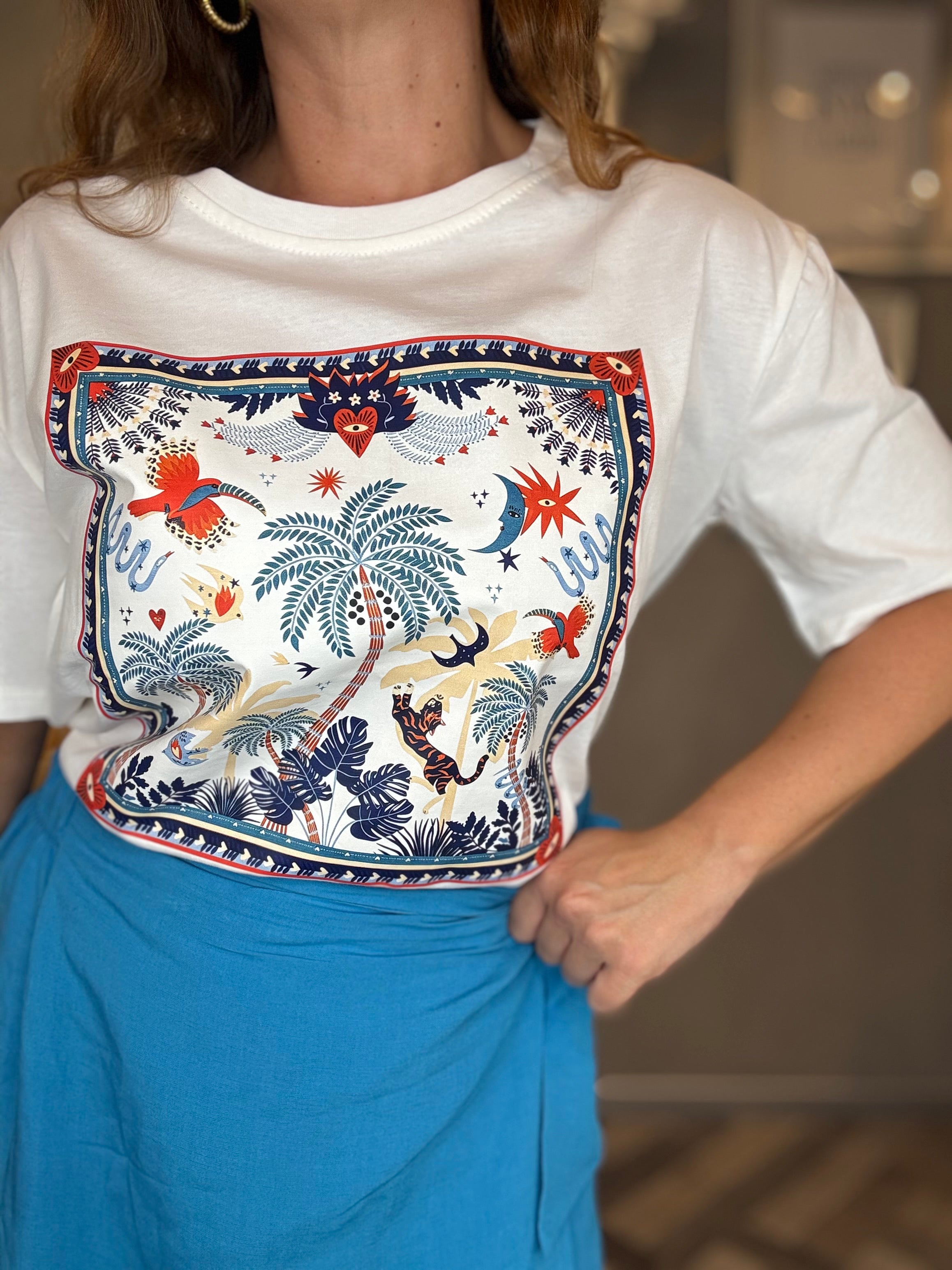T-shirt Isla Bonita Jungle turchese