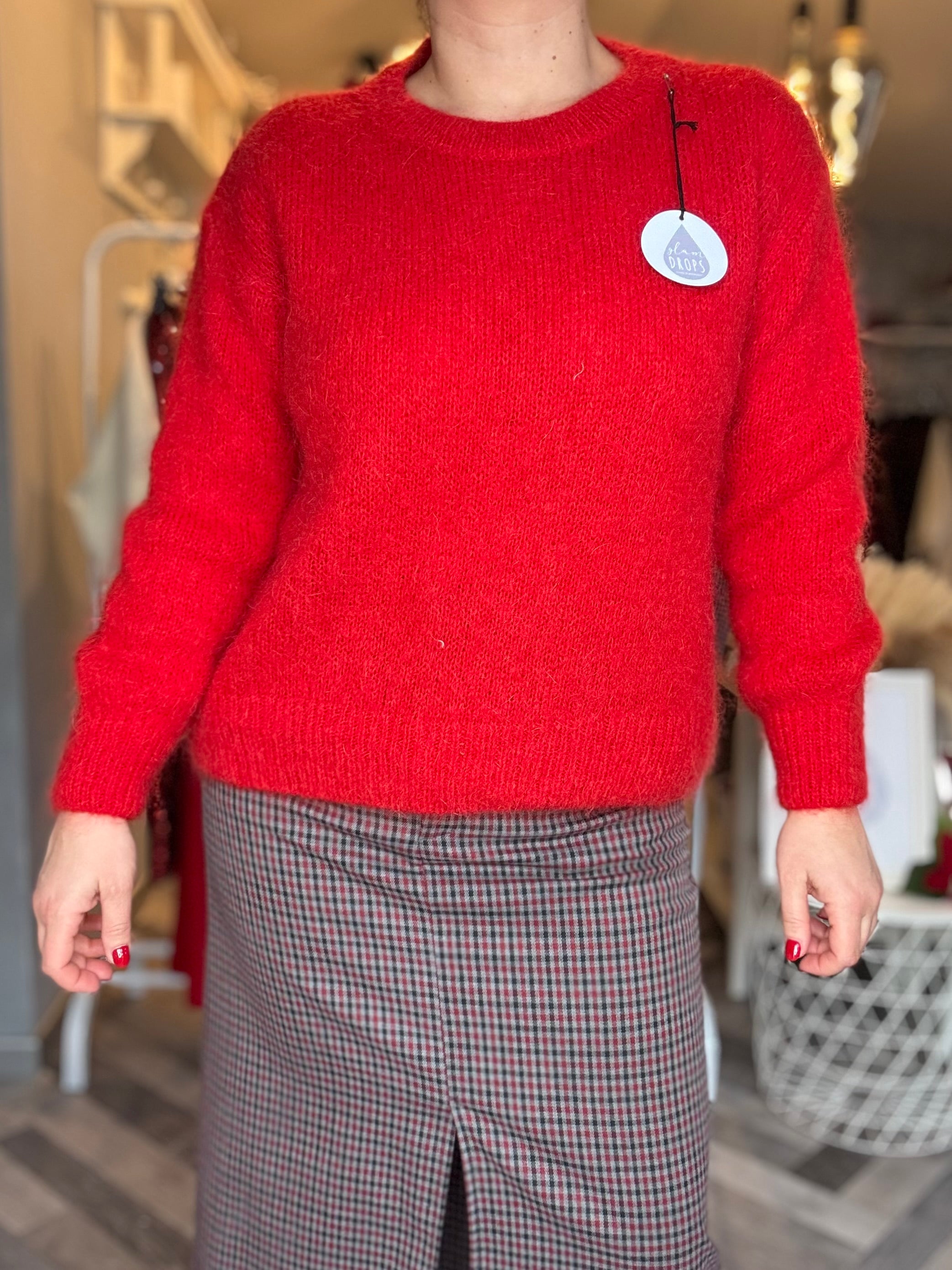 Maglione in mohair con fiocco decorativo sul retro