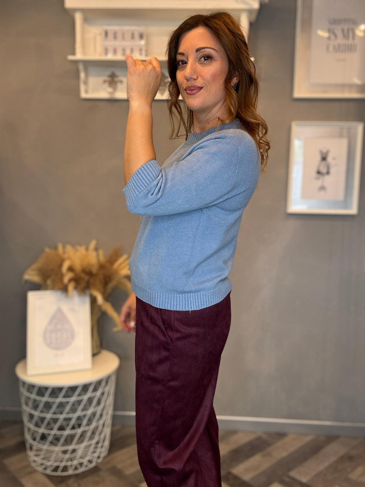 Maglioncino Essenza celeste polvere