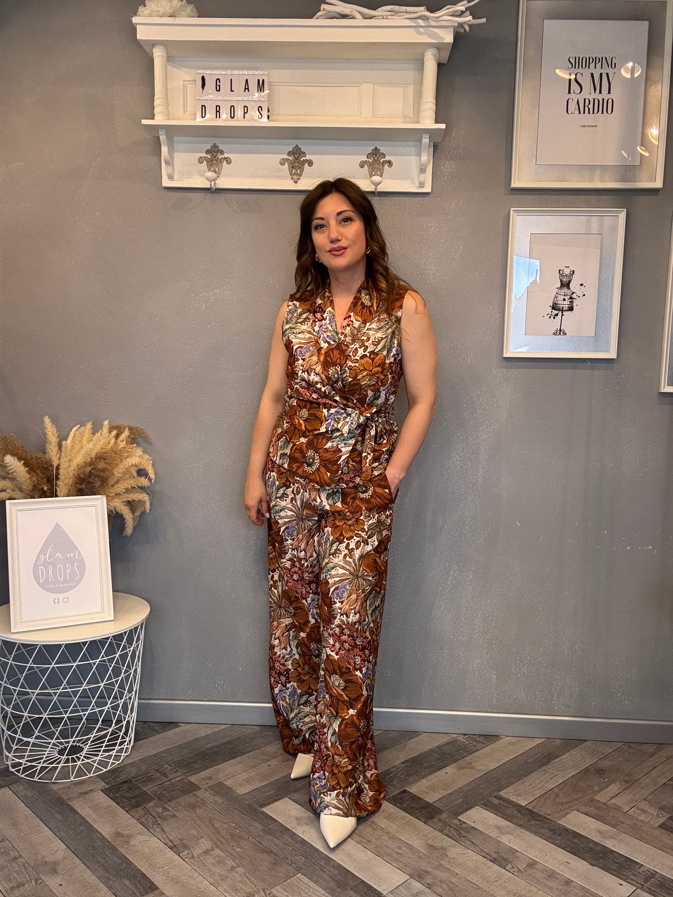Coordinato Floreale Boho ruggine
