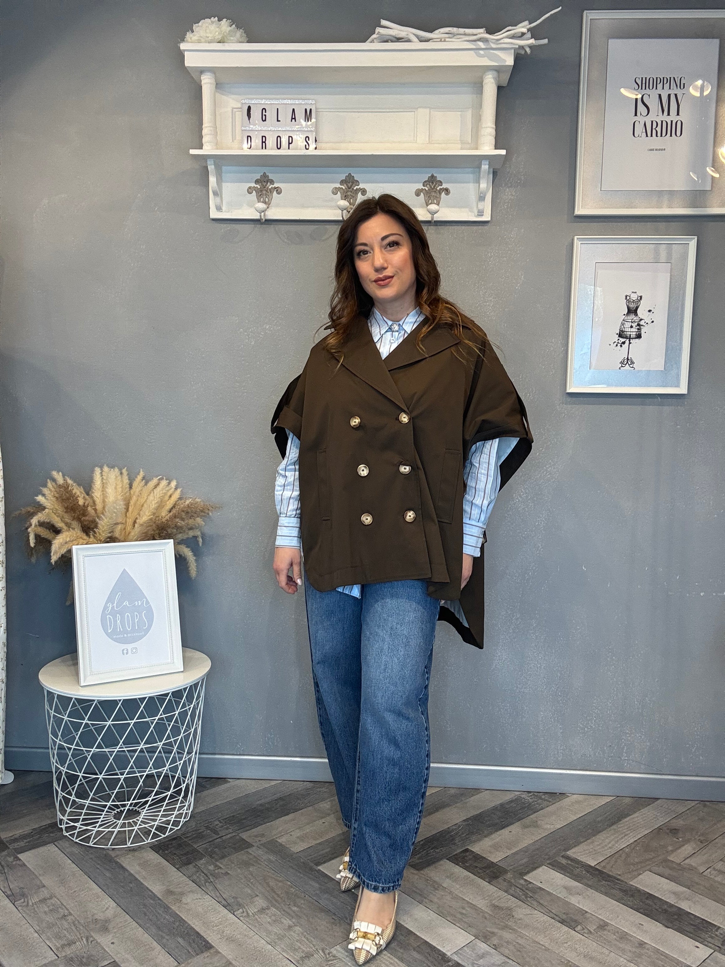 Trench smanicato gilet moro