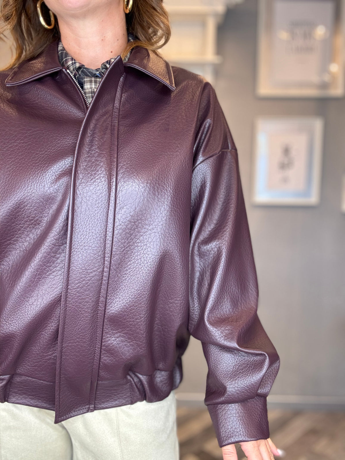 Bomber ecopelle Burgundy