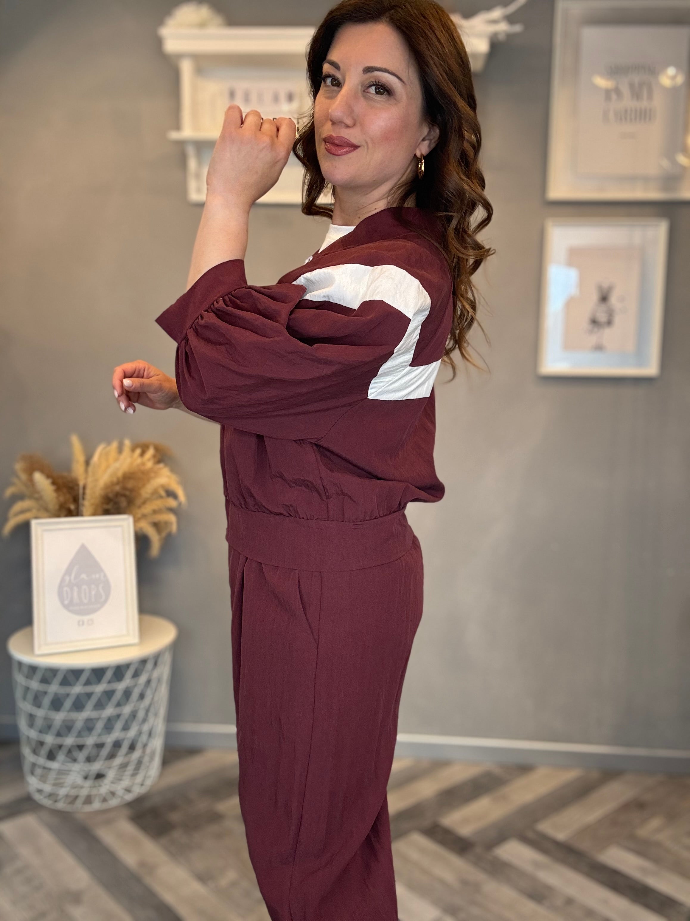 Pantalone jogger Cupro bordeaux