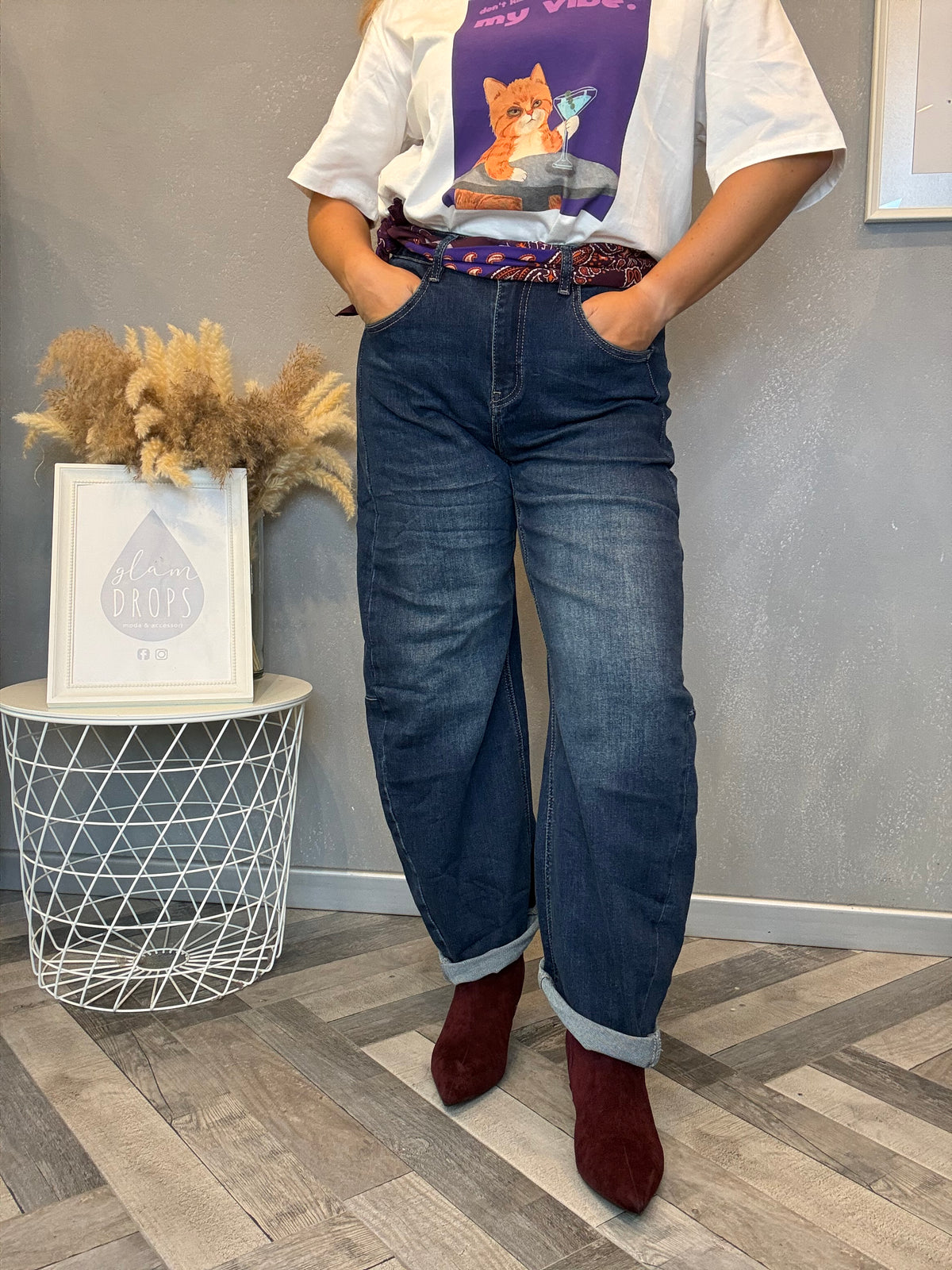 Jeans barrel denim