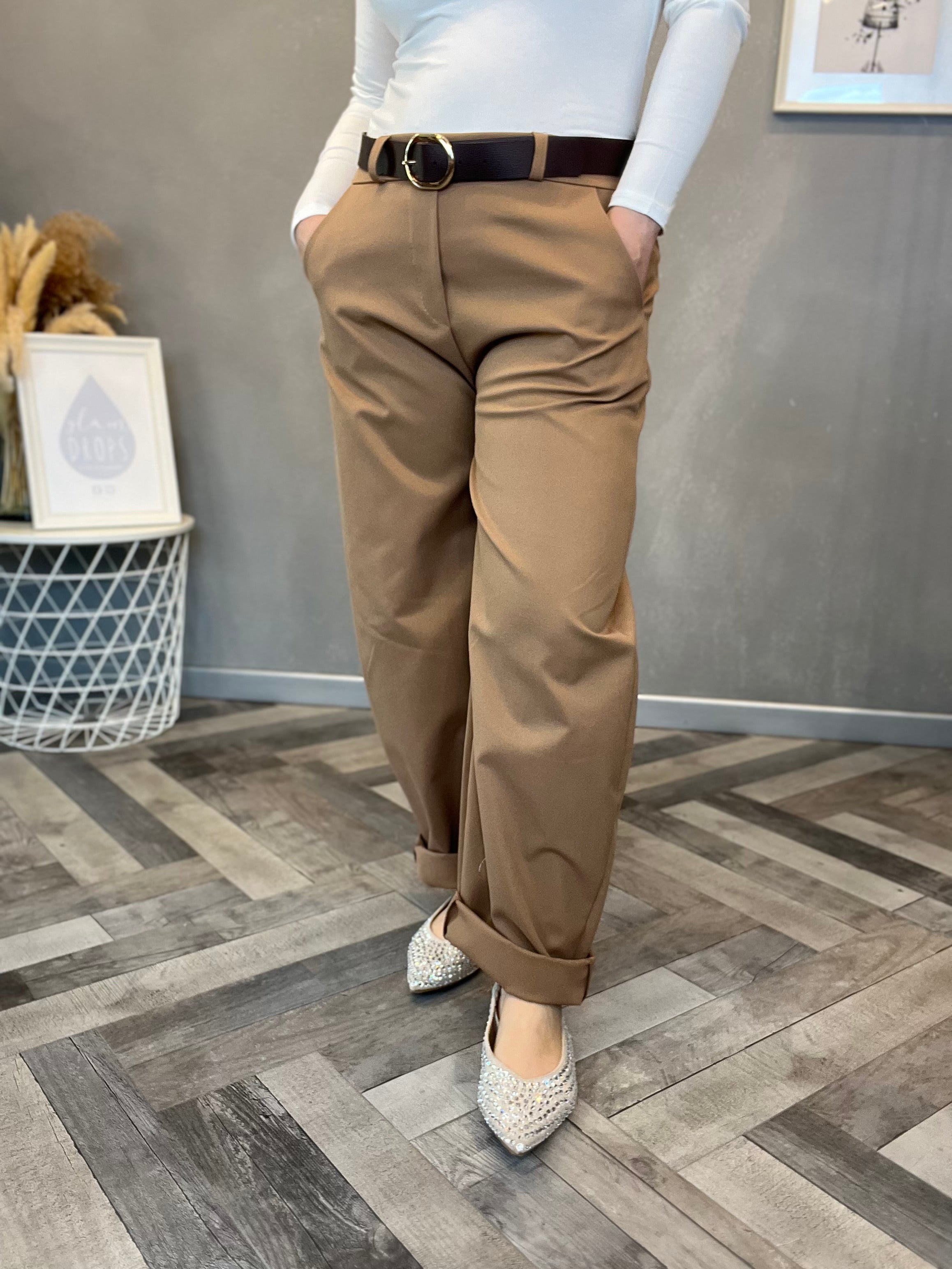 Pantalone biscotto strutturato