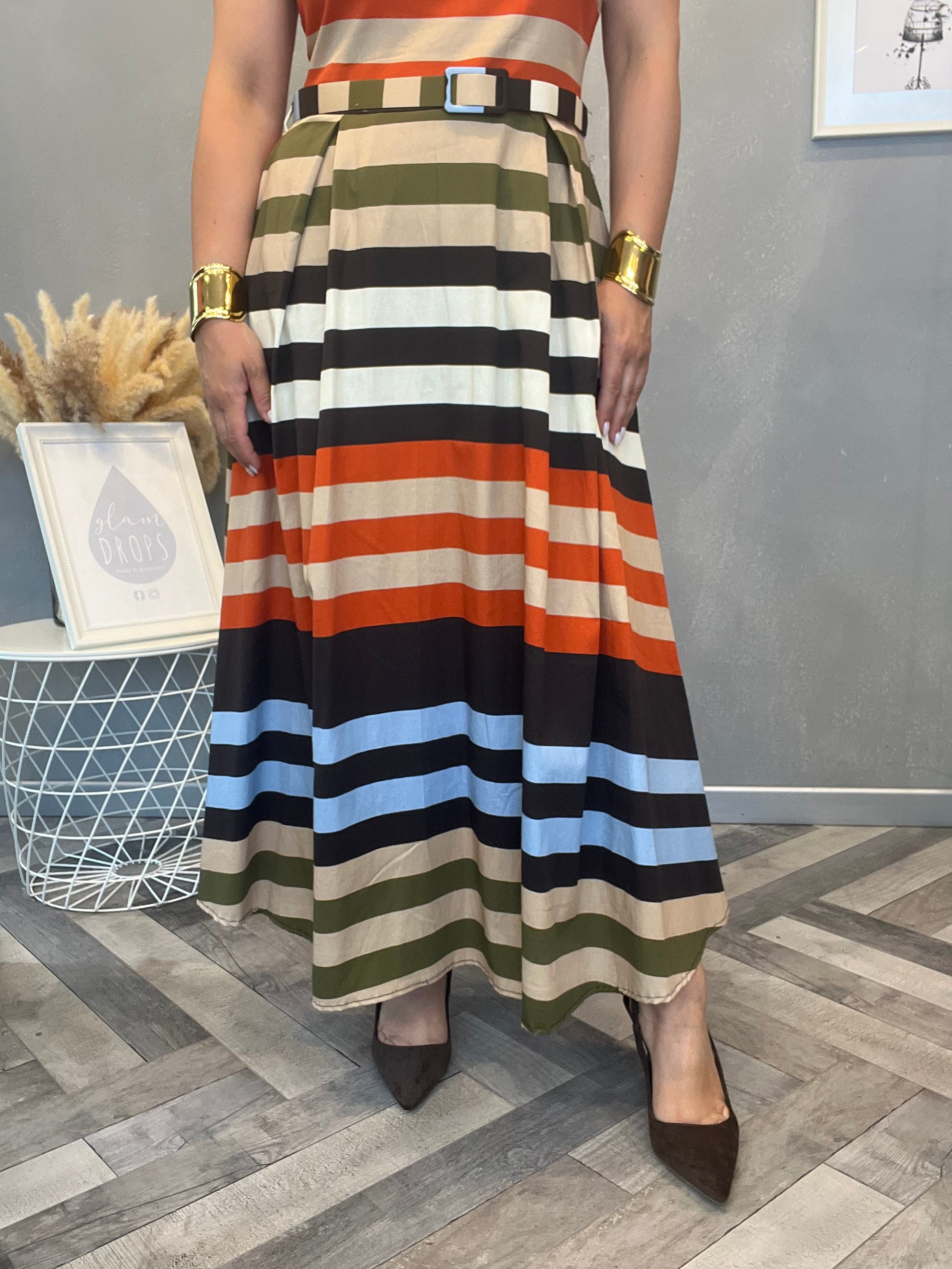 Abito righe multicolor