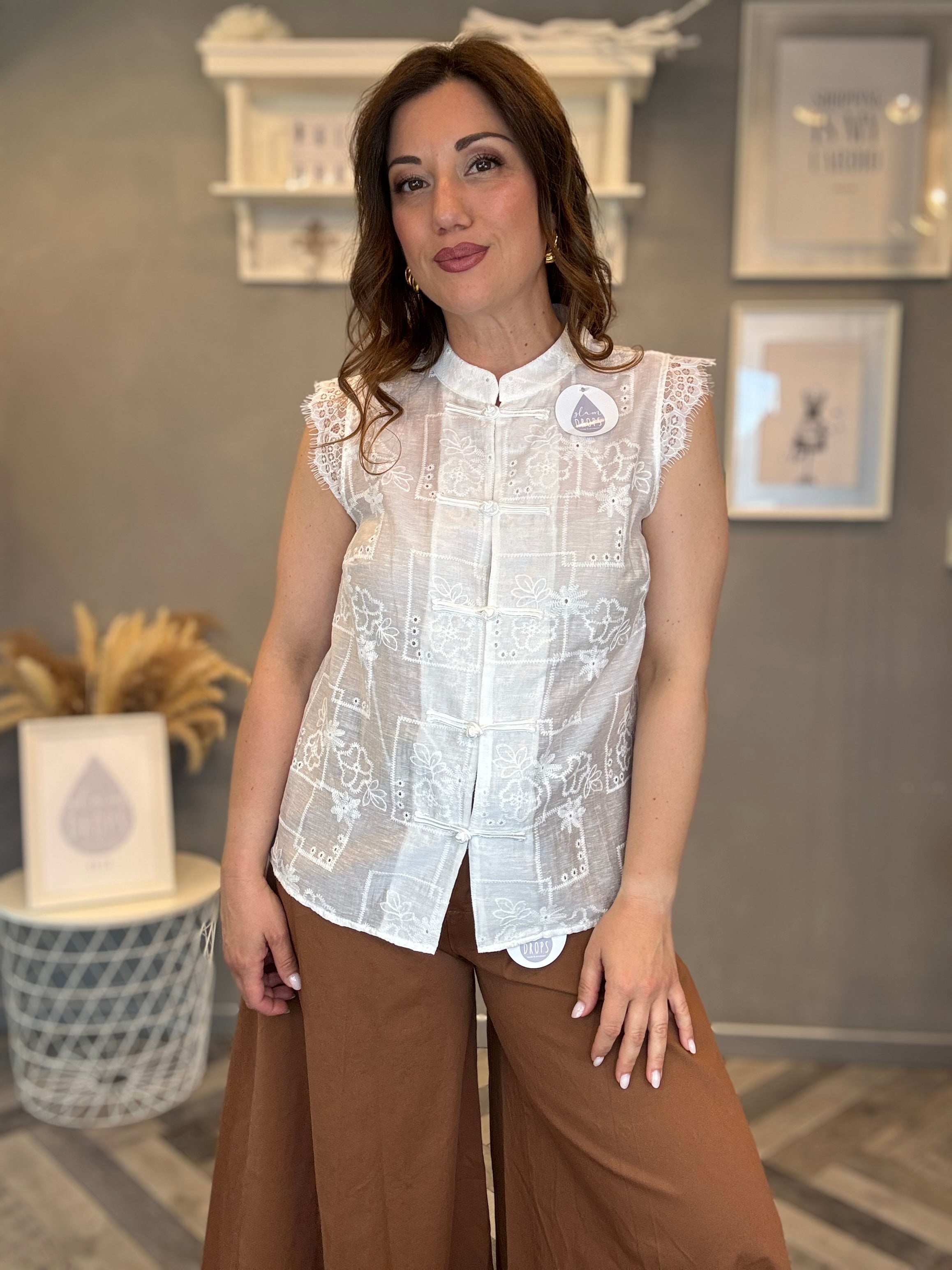 Blusa Oriental chic con alamari