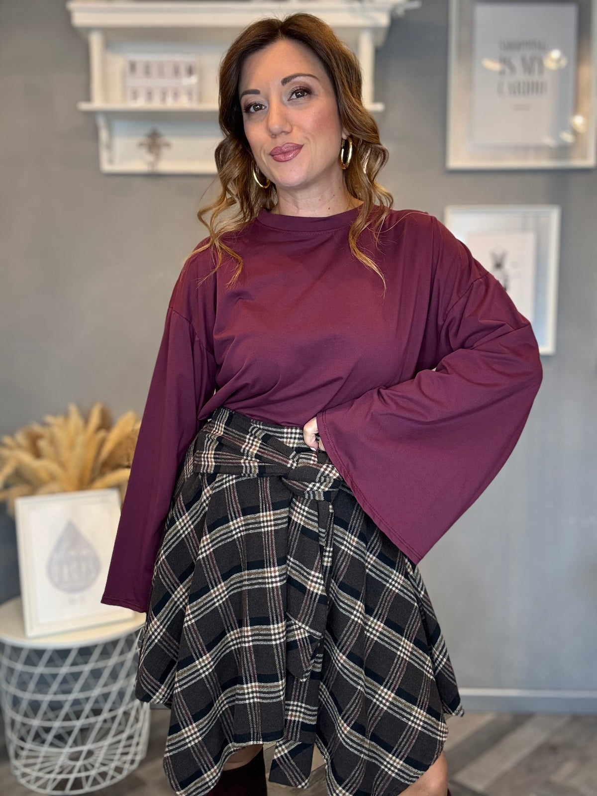 T-shirt Bell bordeaux