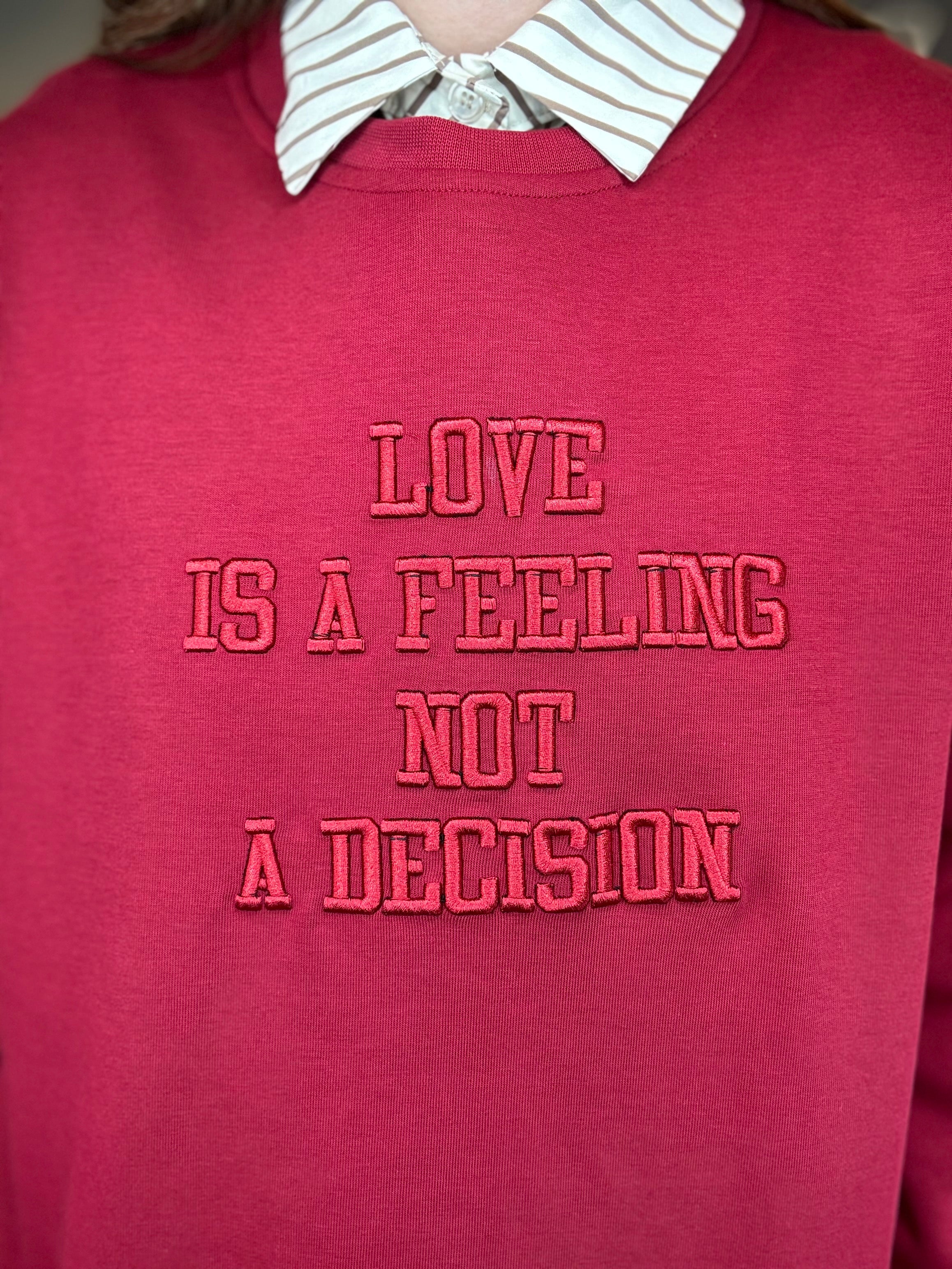 Lumina felpa Love is a feeling rossa