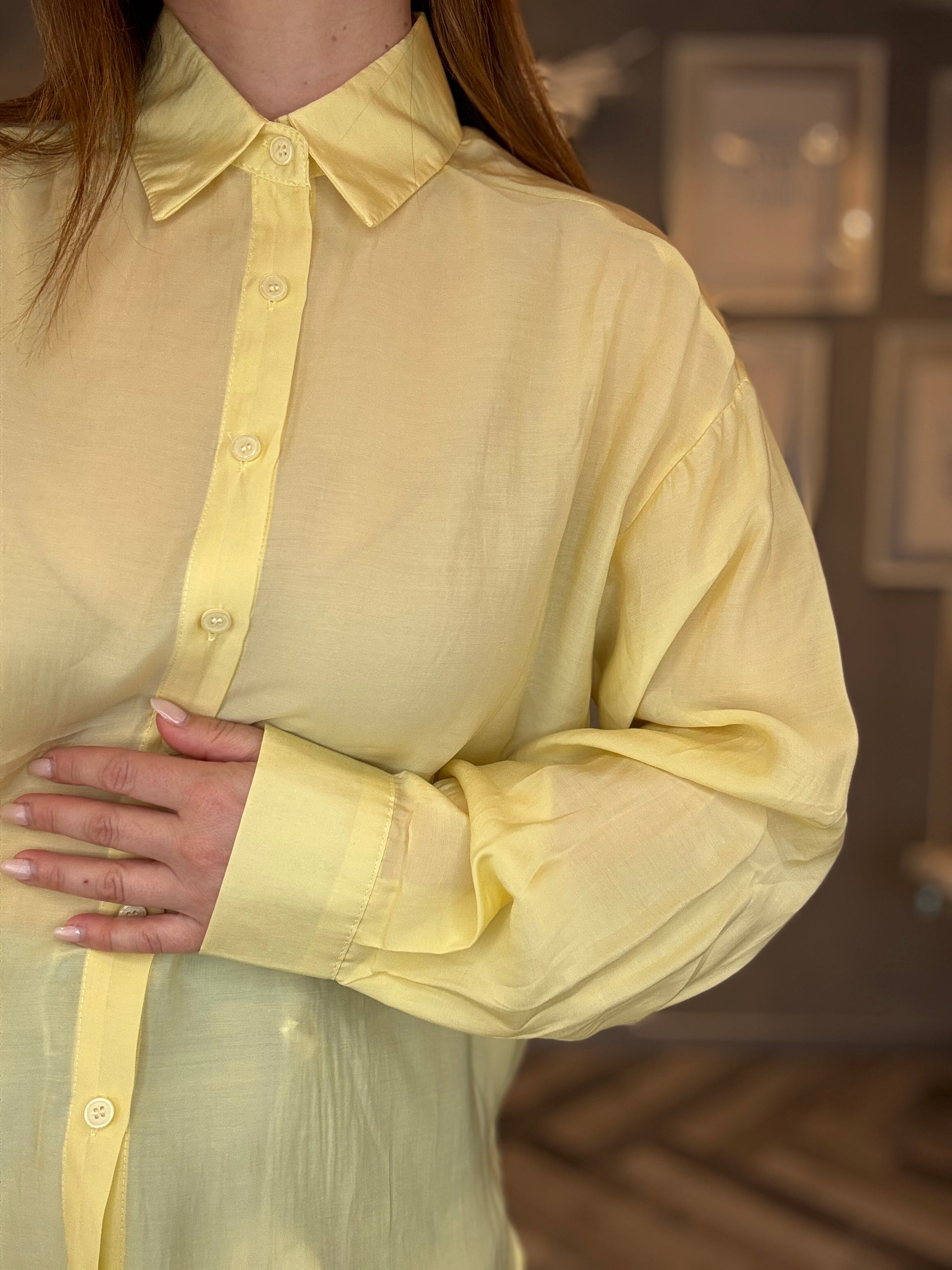 Camicia soft giallo pastello