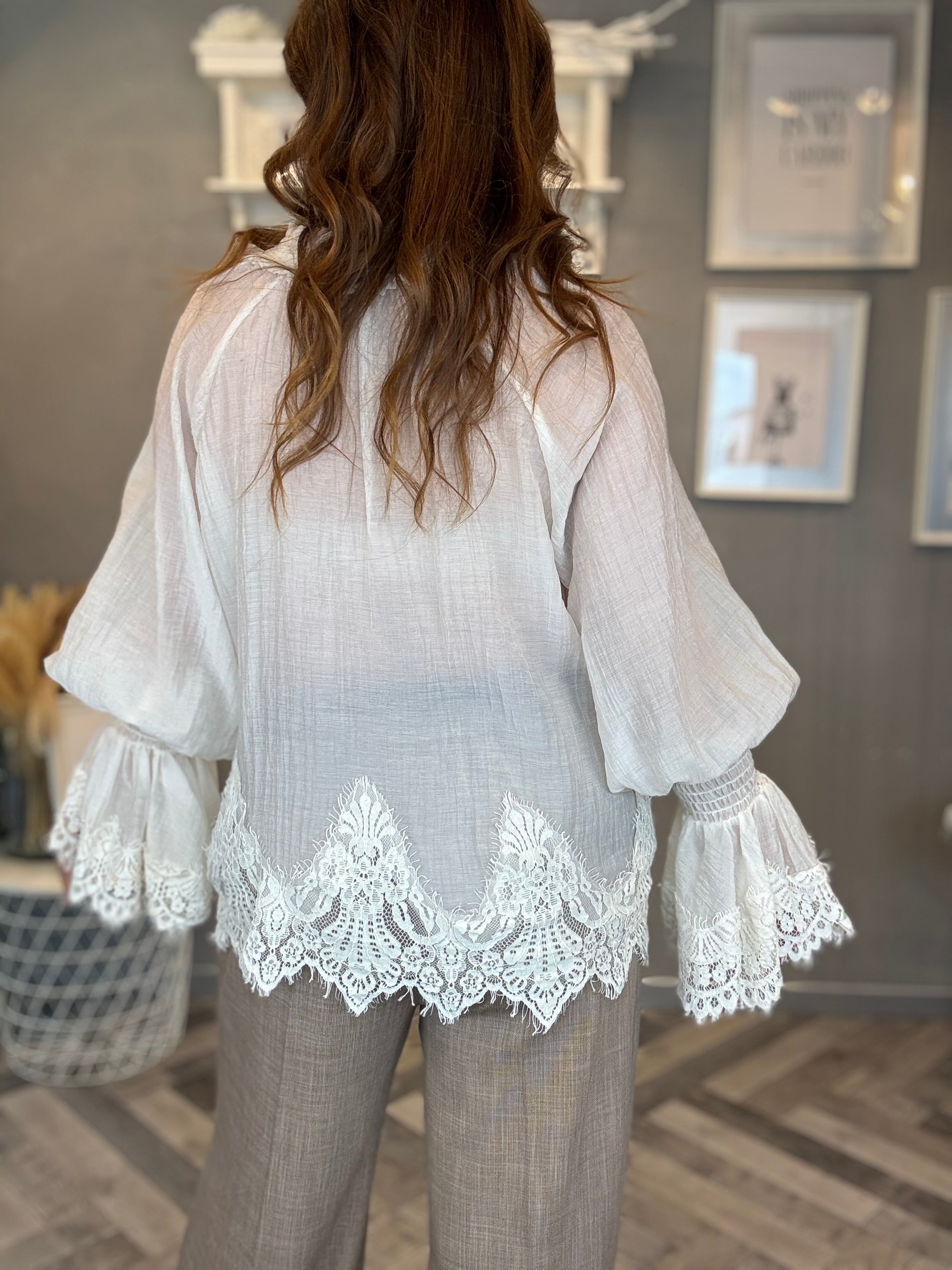 Blusa Romantic lace panna