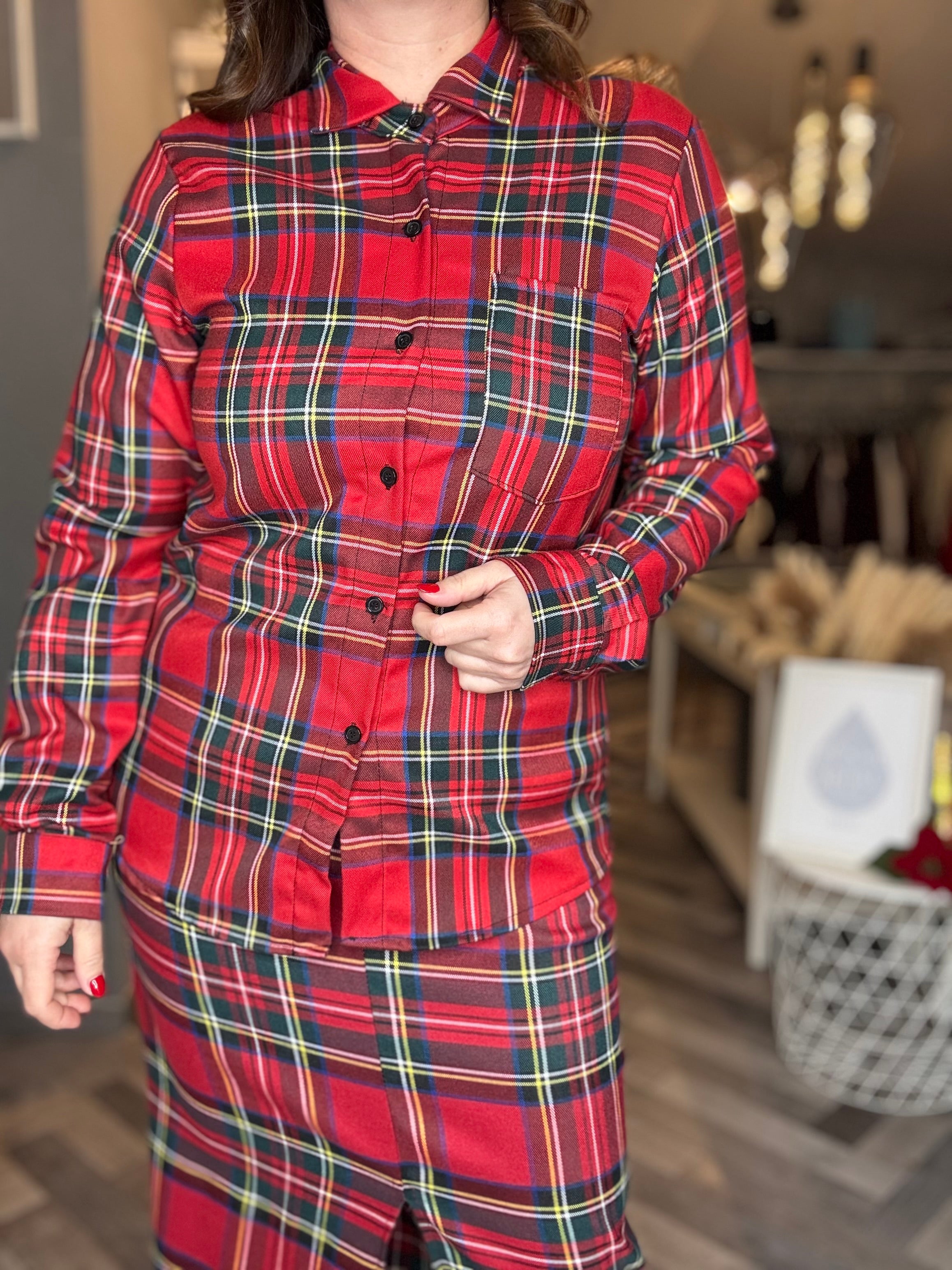 Camicia tartan scozzese rosso
