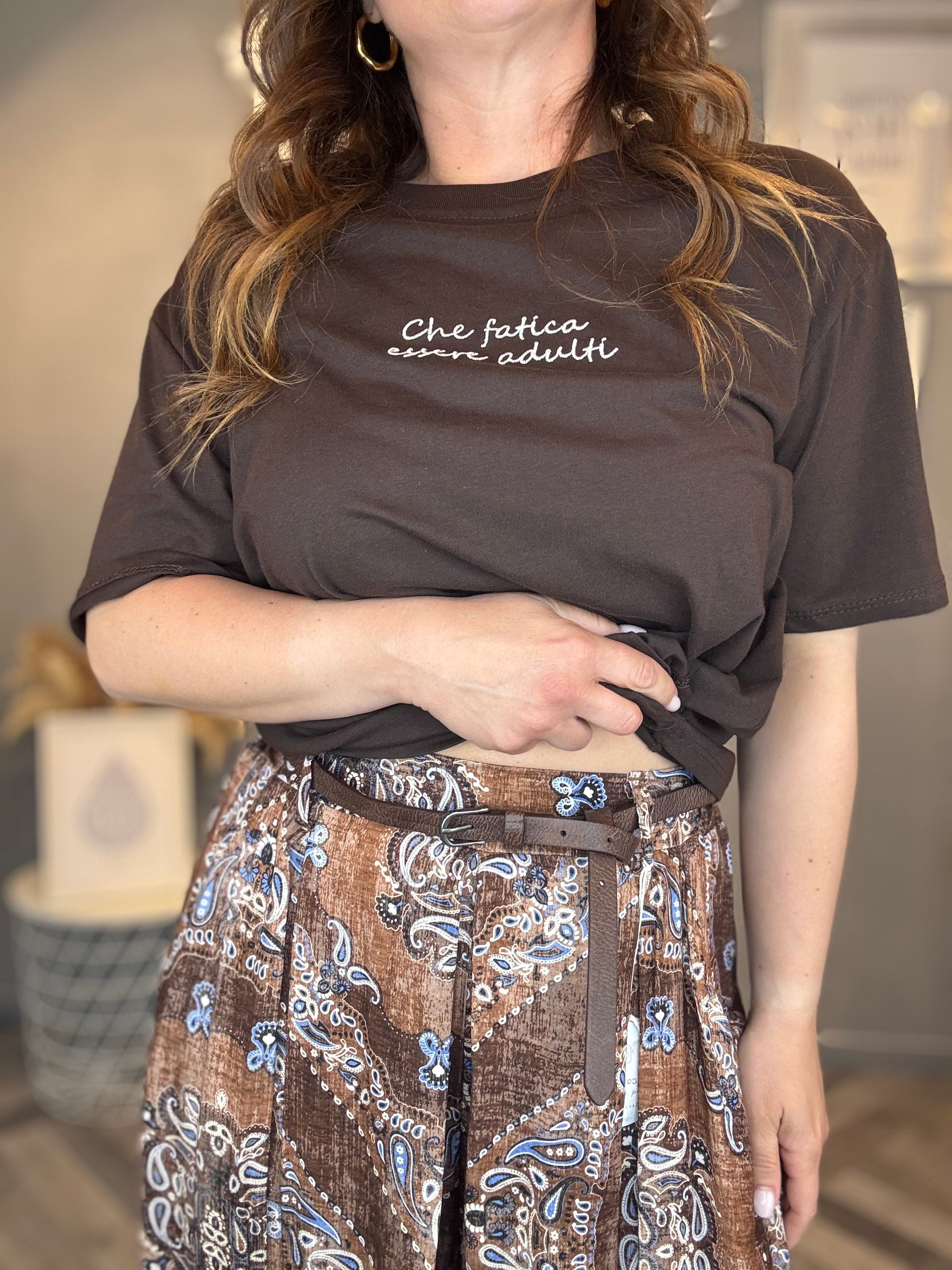 Gonna pantalone cioccolato paisley