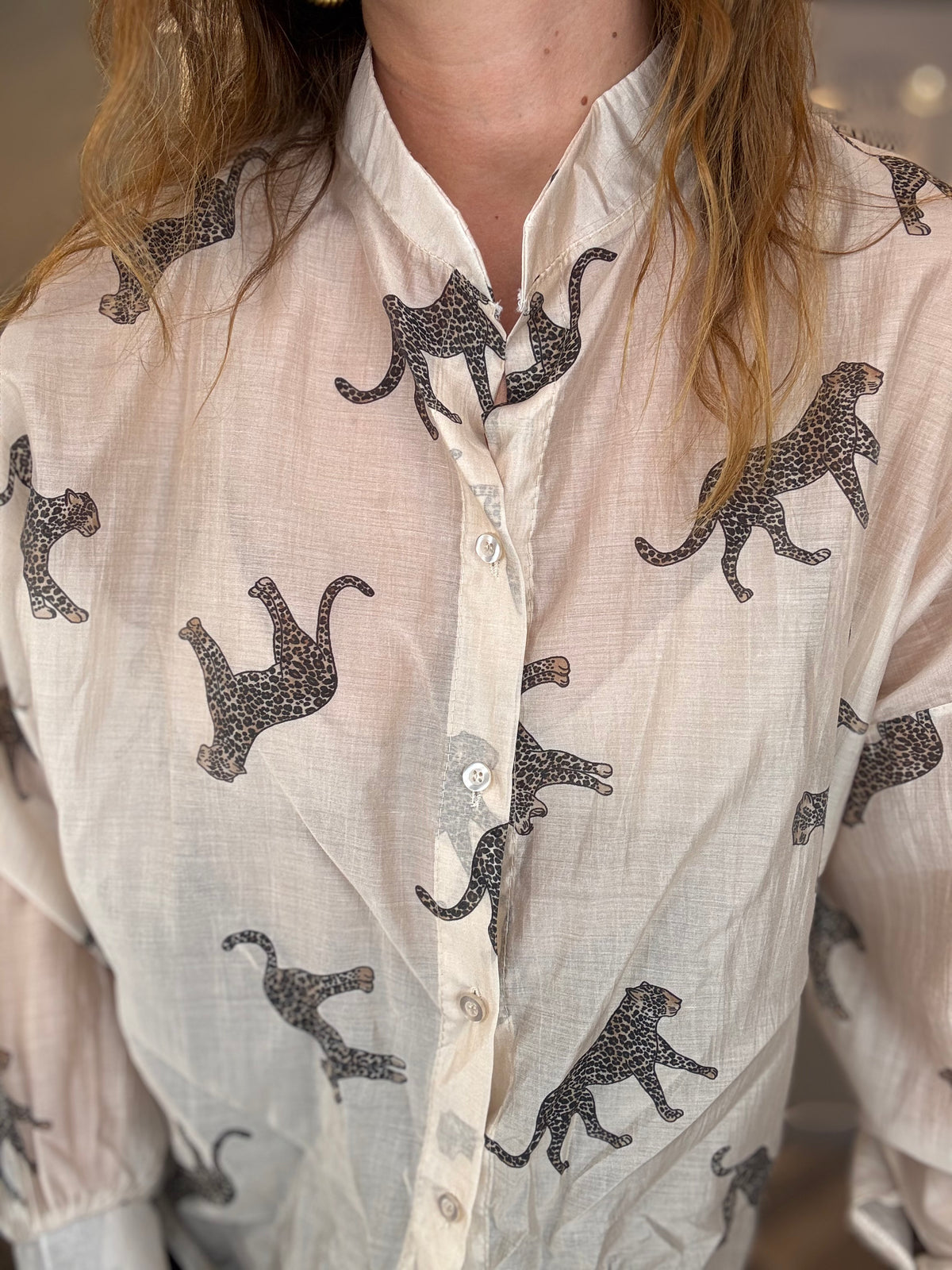 Camicia Wild Leopard panna