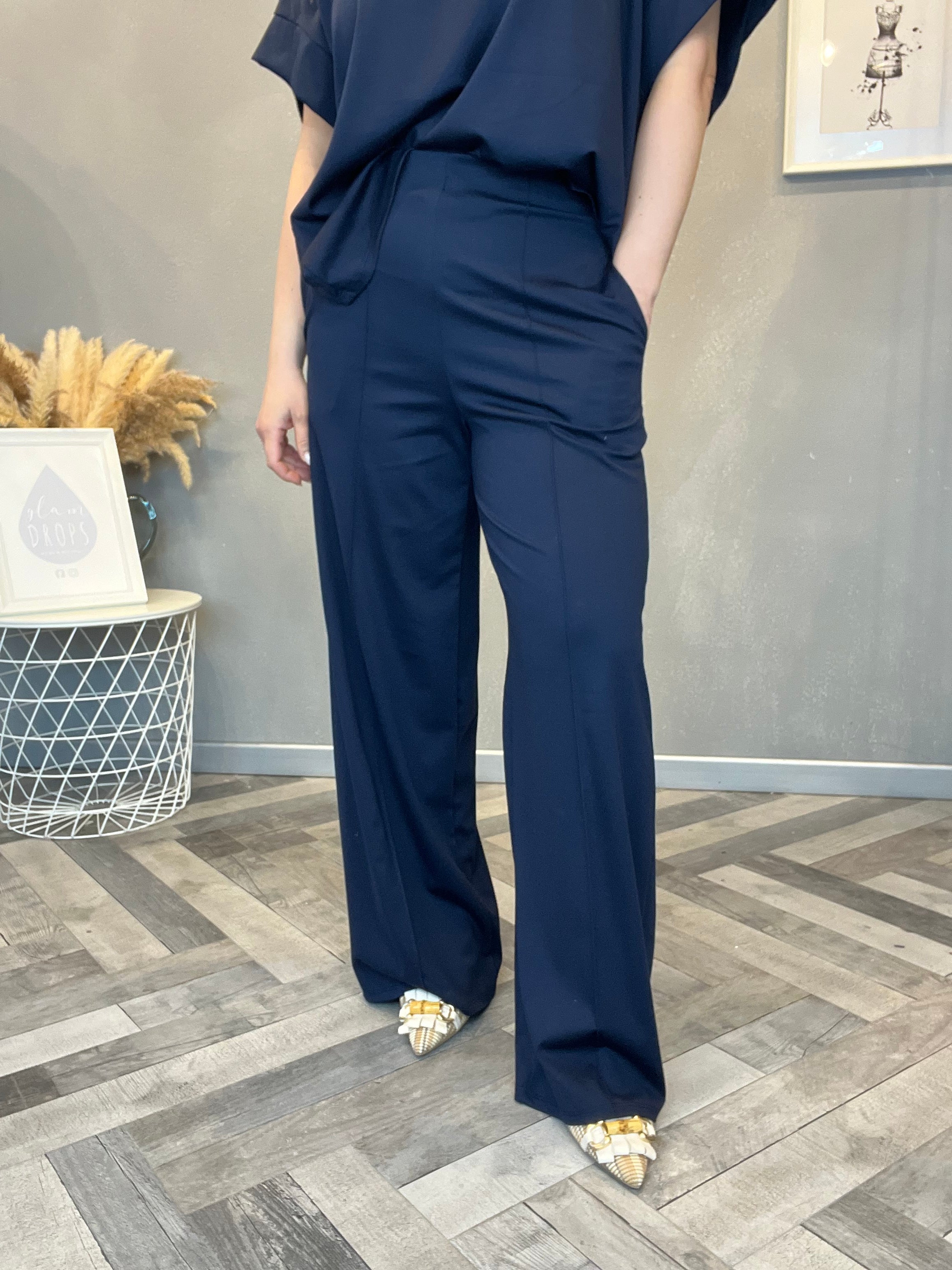 Pantalone palazzo punto Milano blu