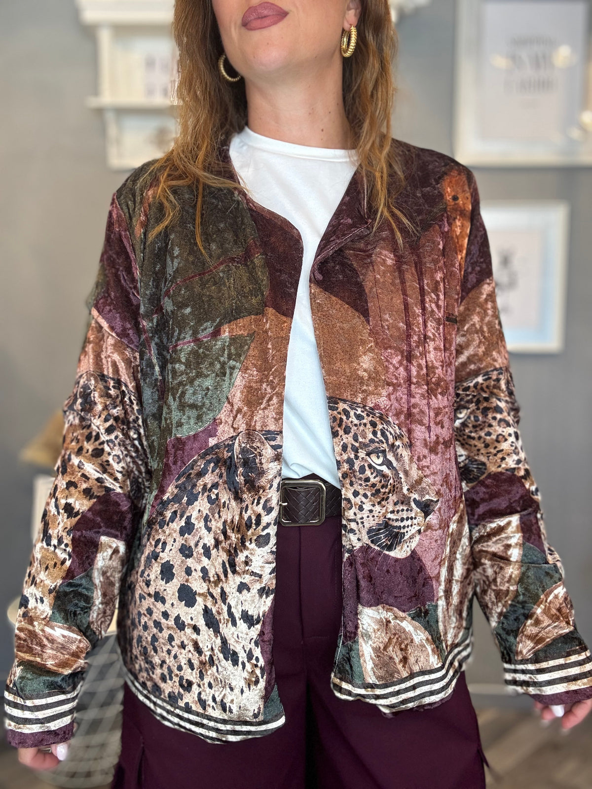Kimono Leopard velvet