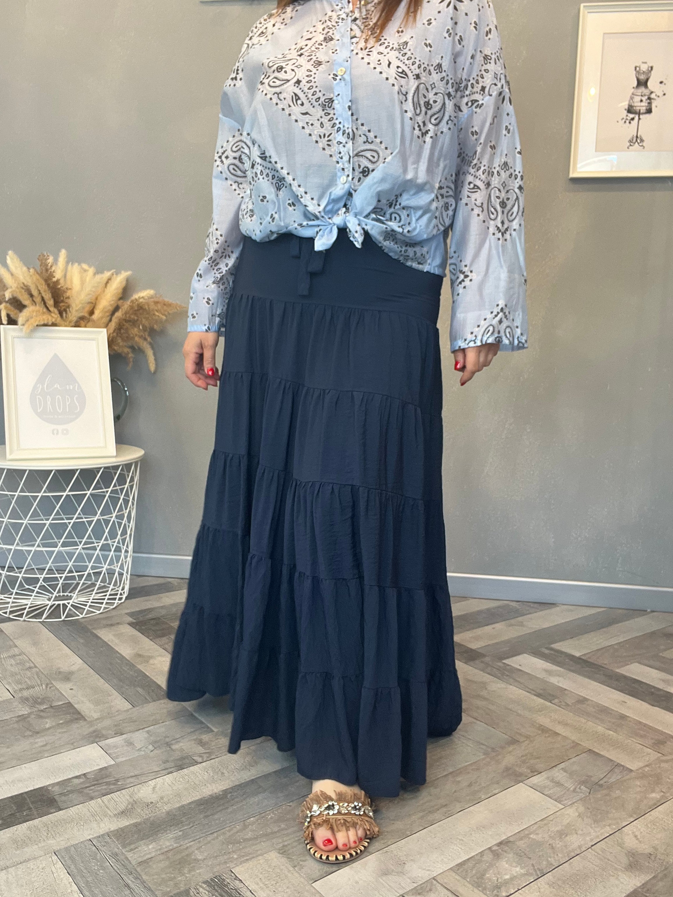 Gonna Dolce Vento blu navy