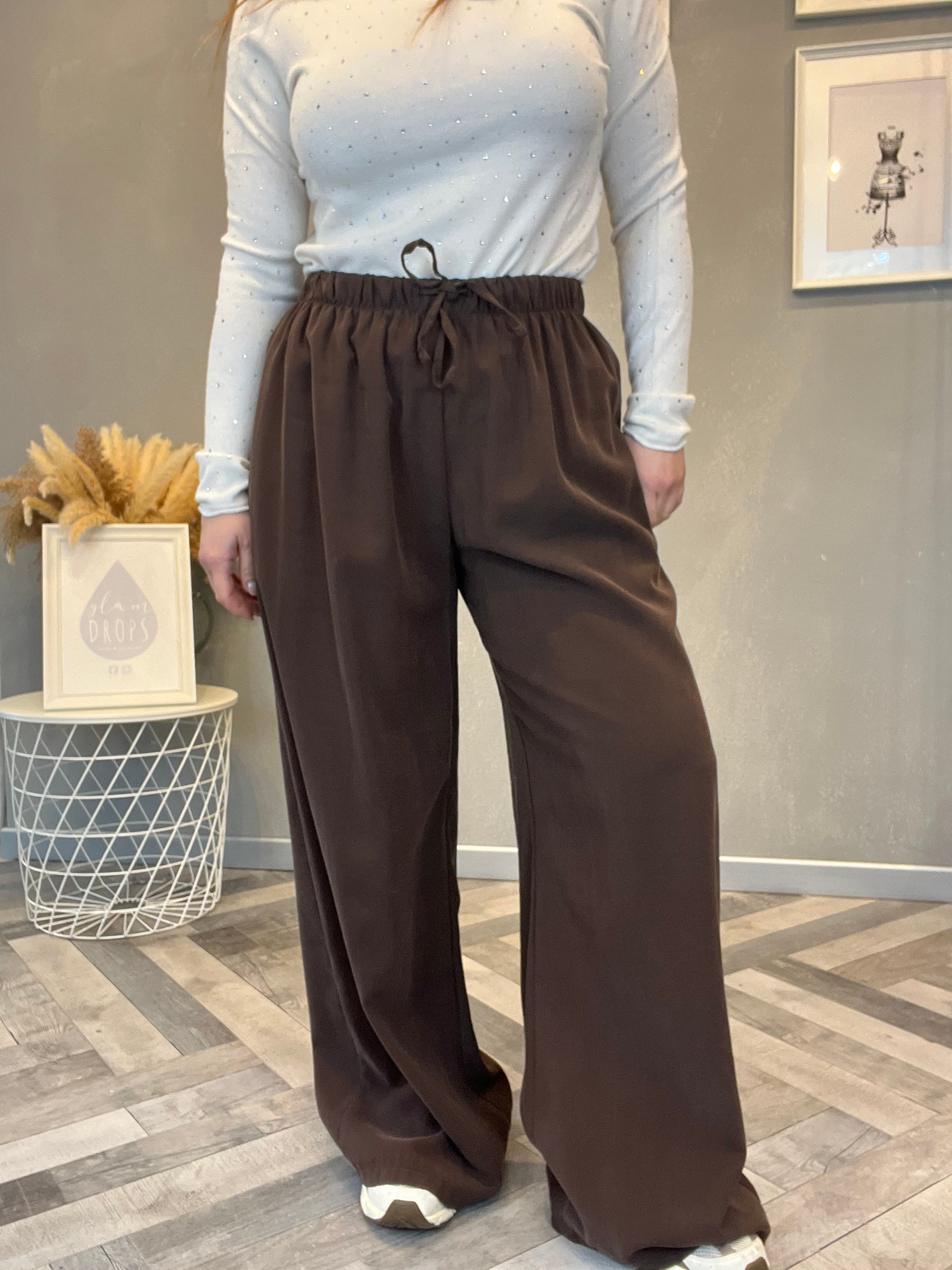 Pantalone fluido cioccolato