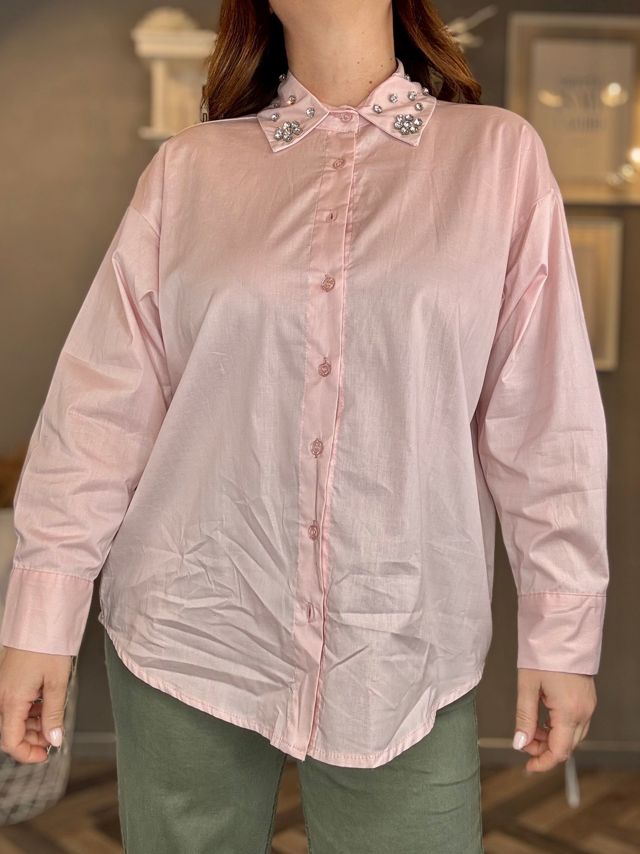 Camicia collo gioiello