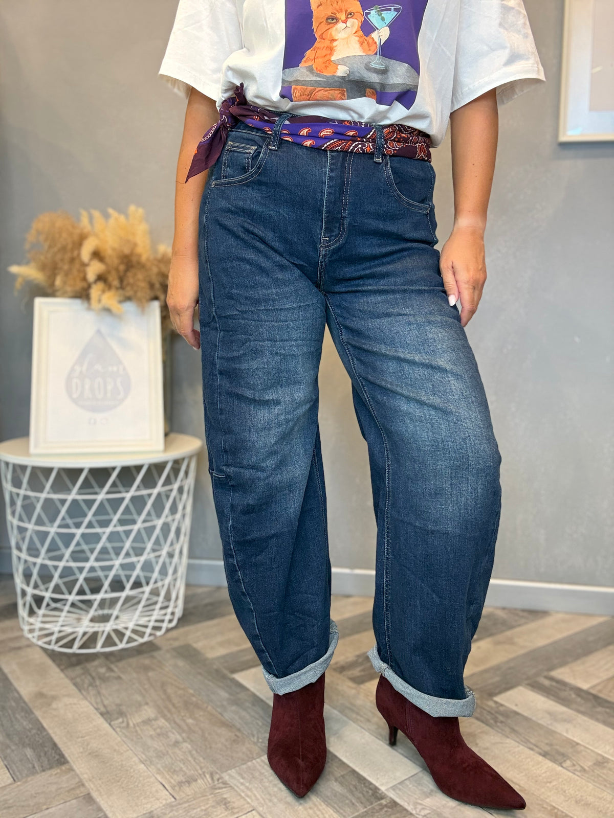 Jeans barrel denim
