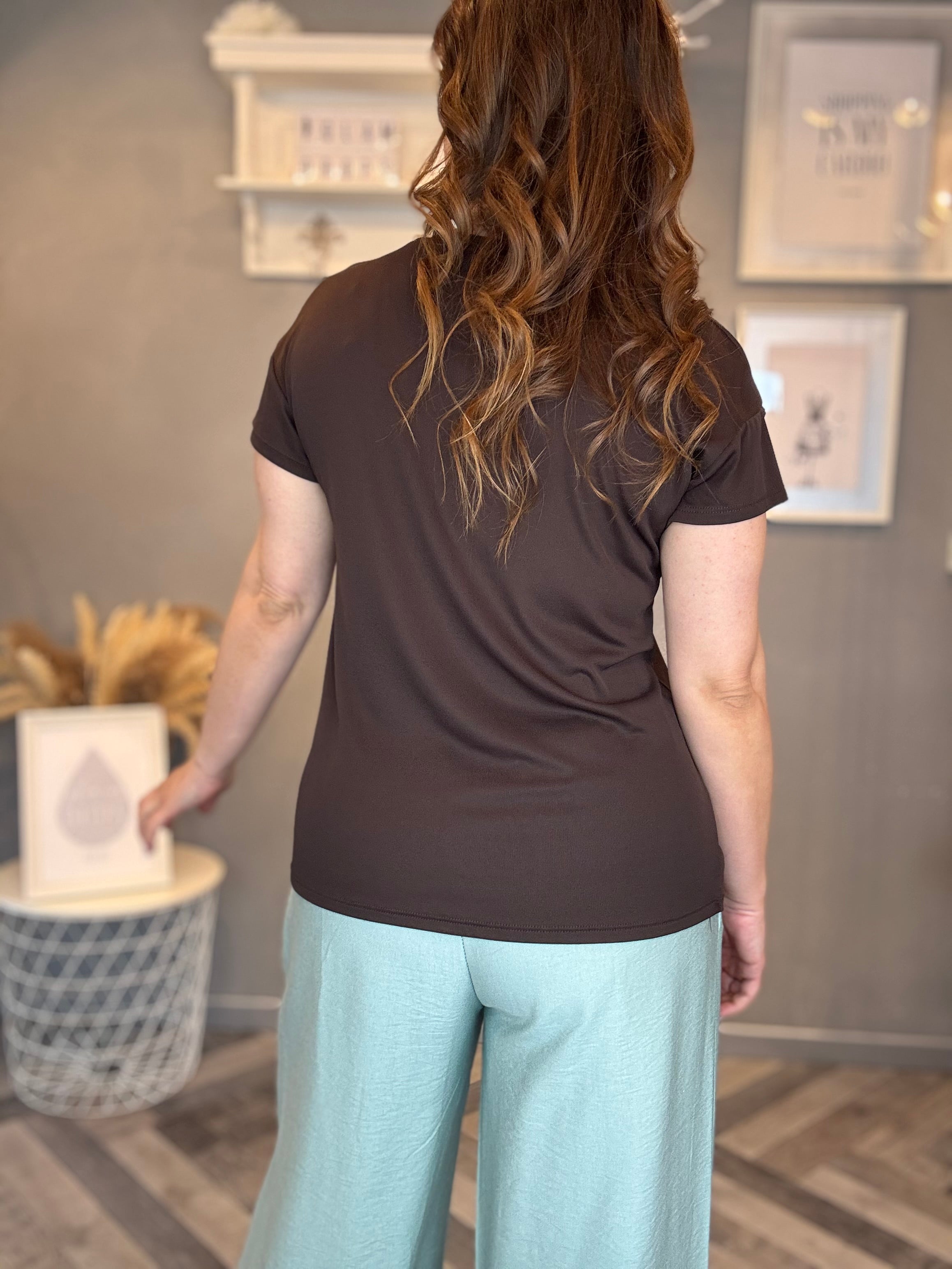 T-shirt basic modal ruggine moro