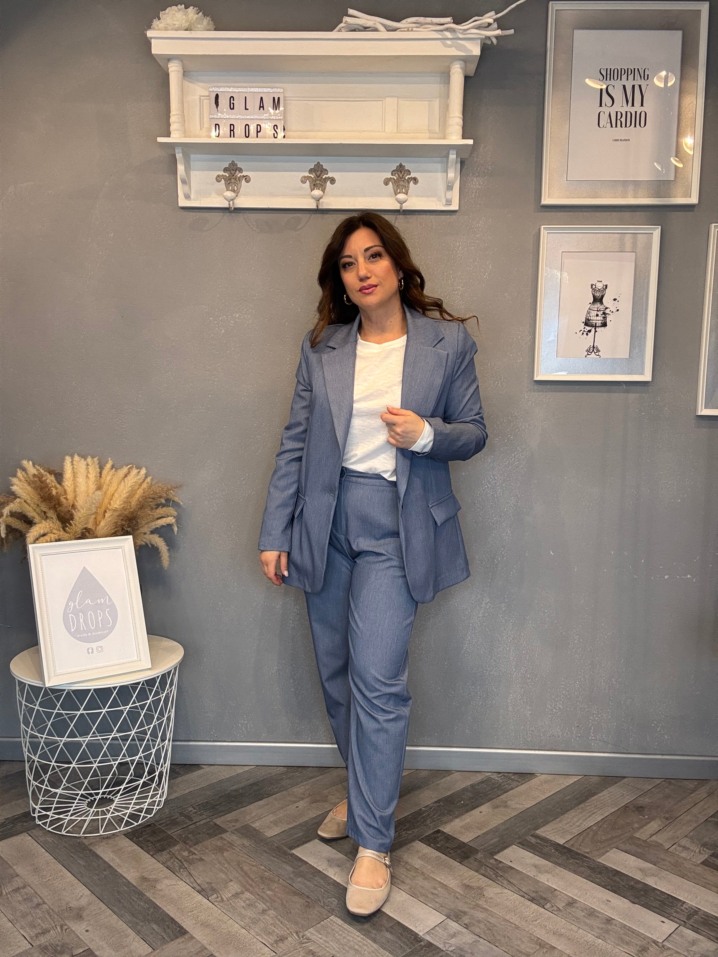 Pantalone gamba dritta denim chic
