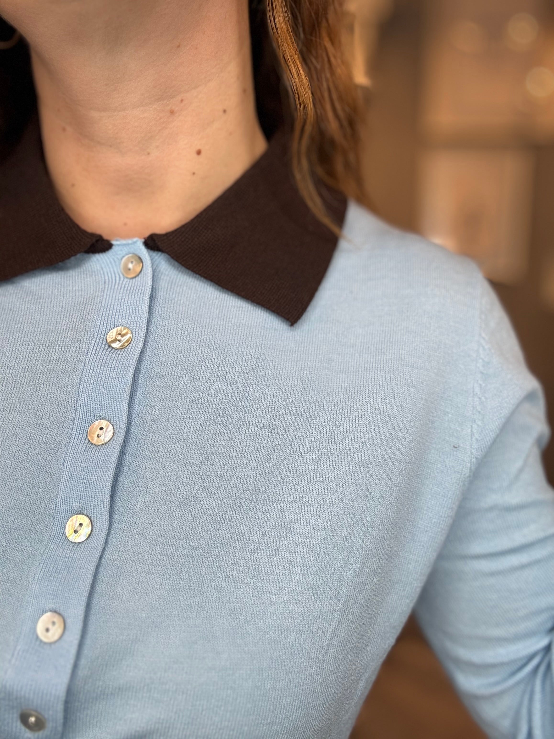 Maglia polo con colletto a contrasto