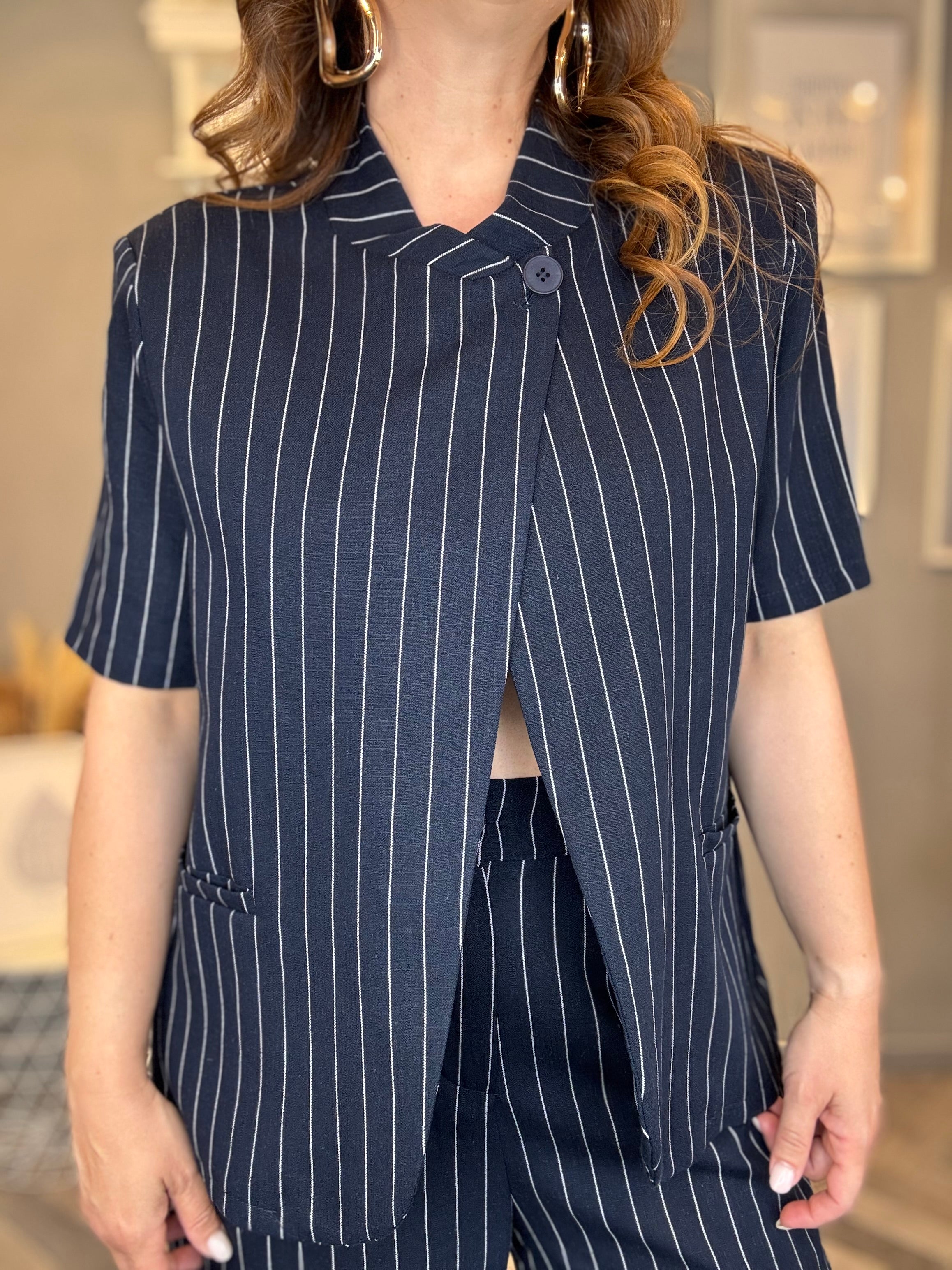 Set Icona gessato blu