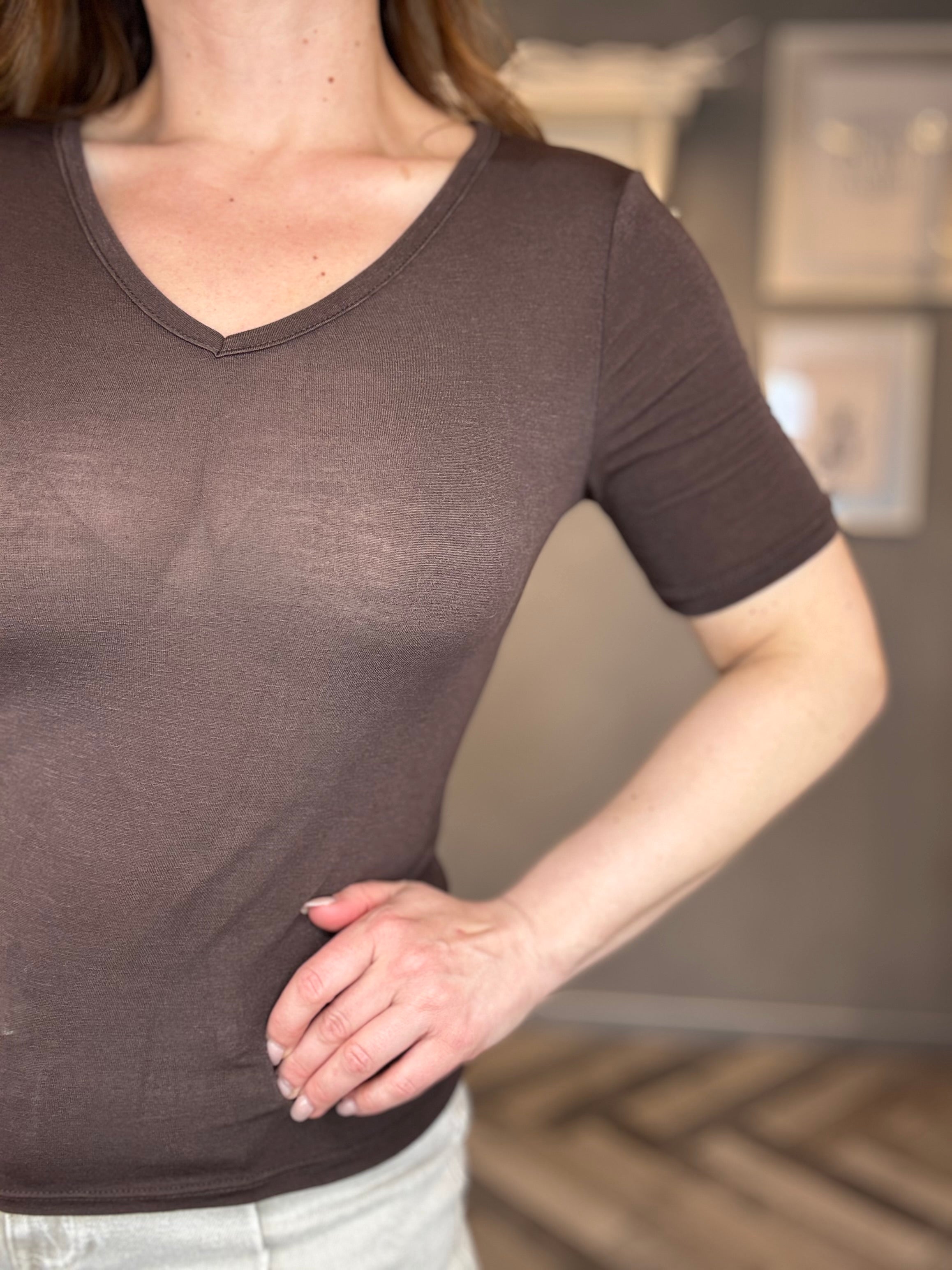 T-shirt in micromodal cioccolato