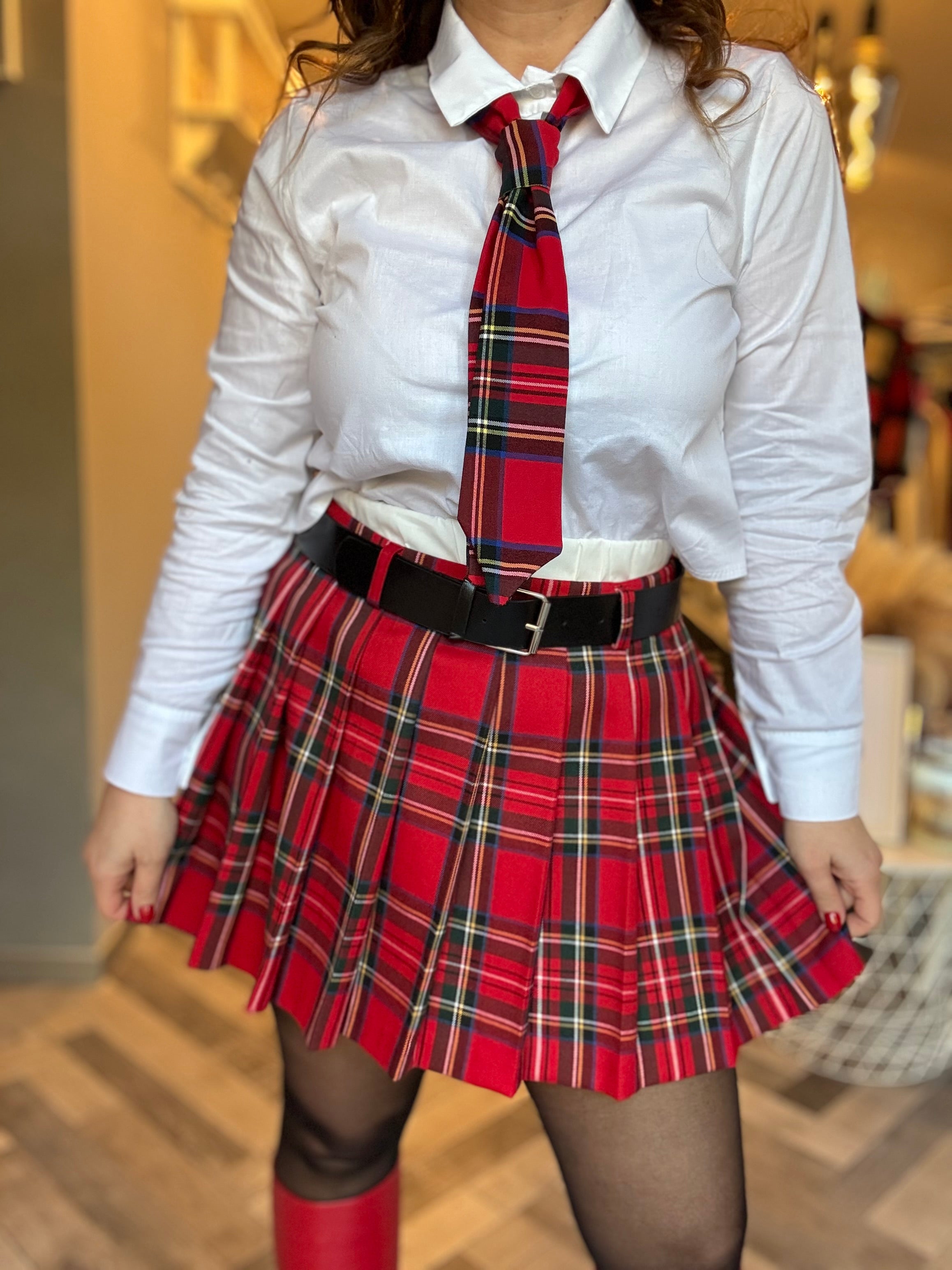 Lumina gonna scozzese a pieghe tartan