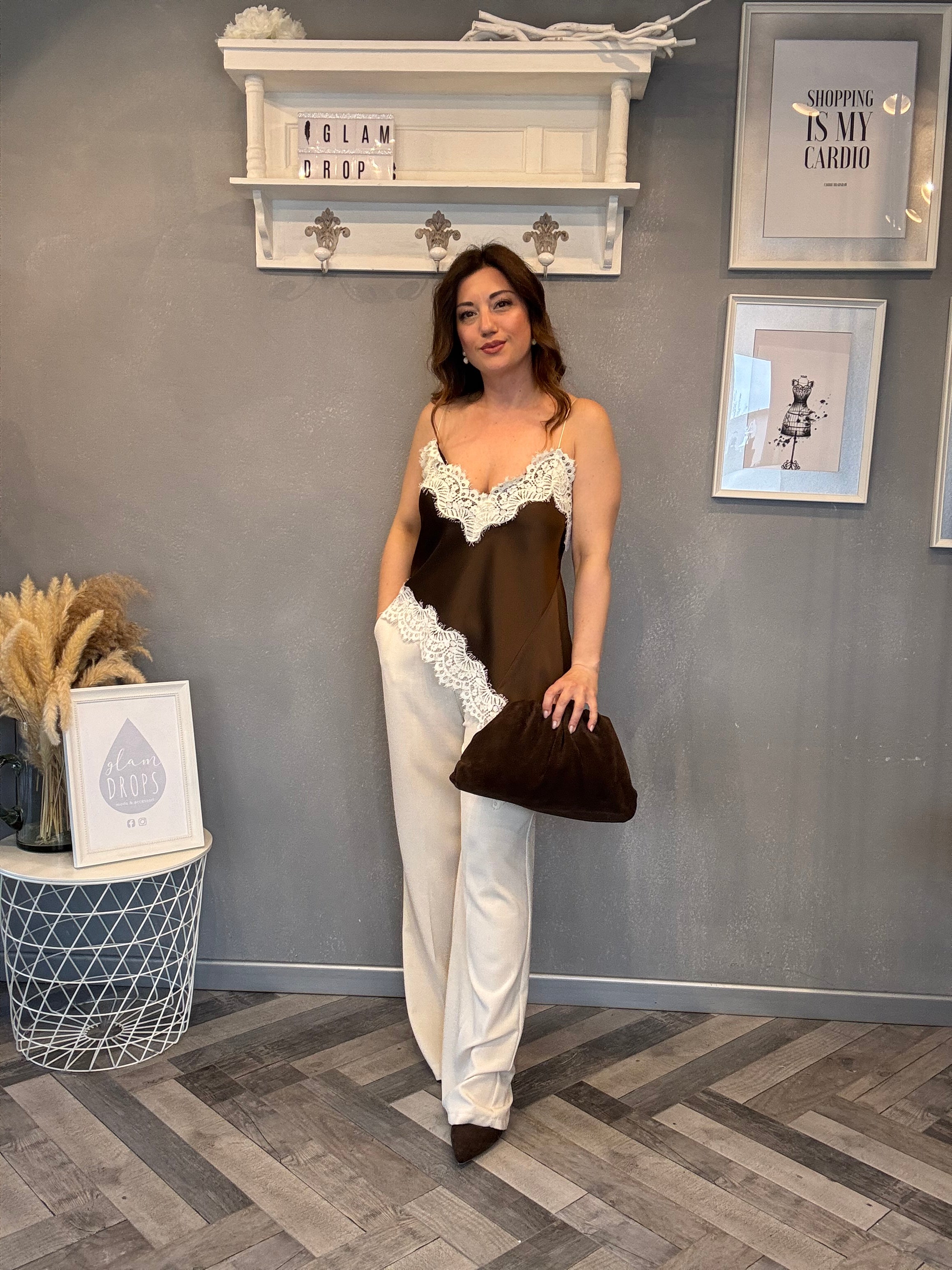 Top Soft lace cioccolato