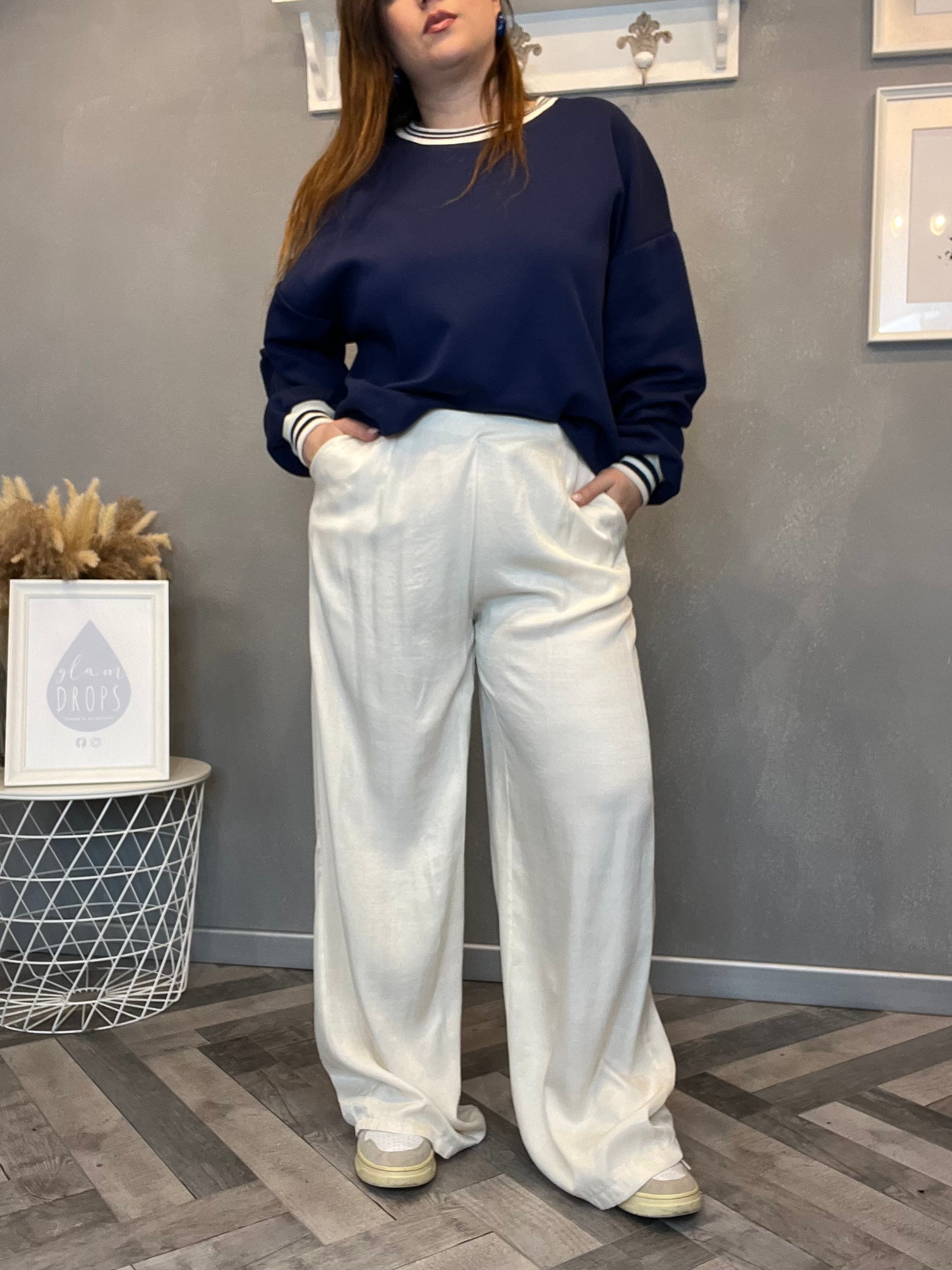 Lumina pantaloni wide leg in tessuto leggero
