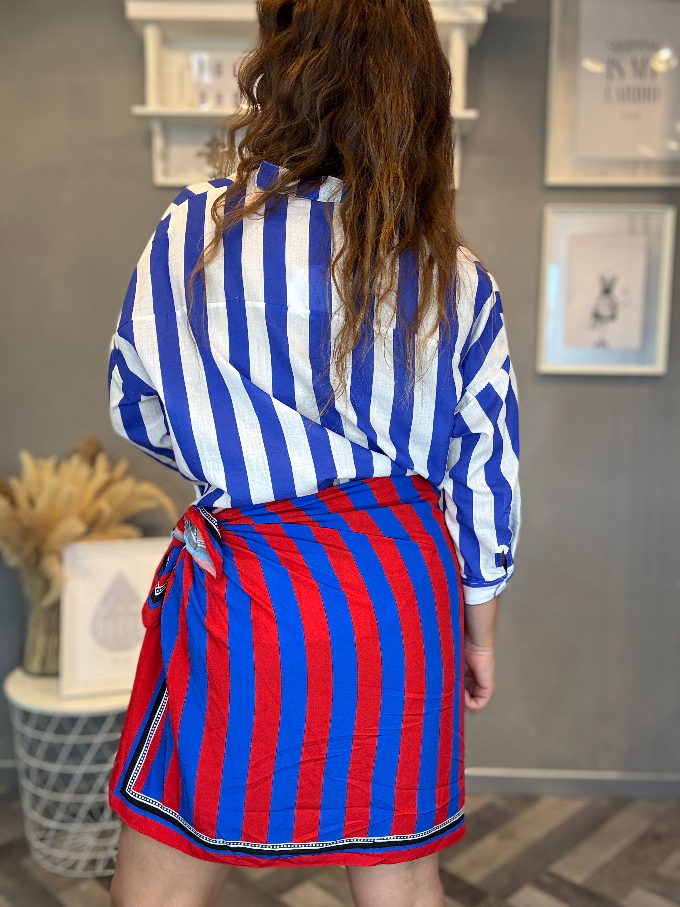 Gonna pareo Isla Bonita corta zebra rossa e bluette