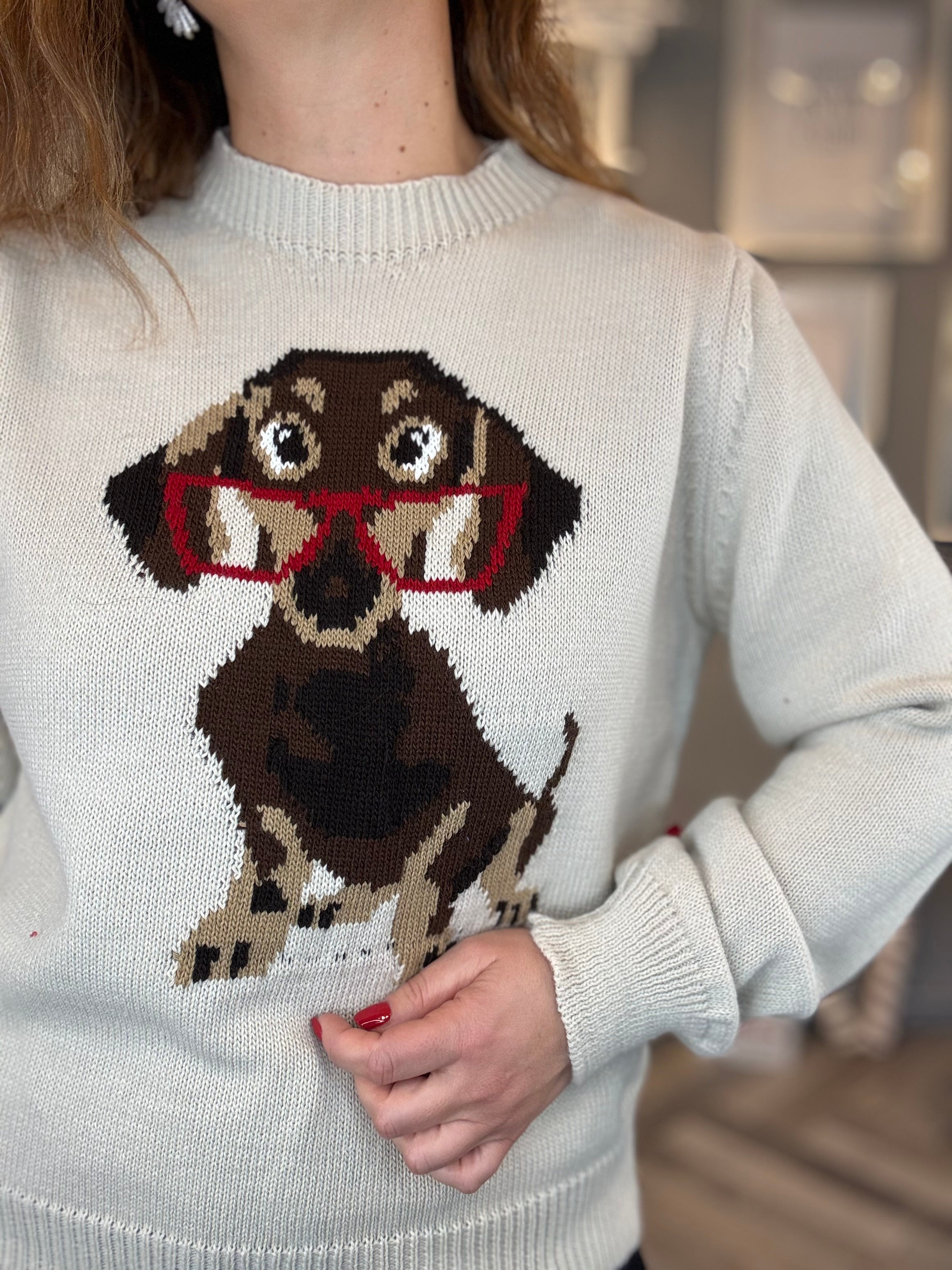 Maglioncino bassotto panna